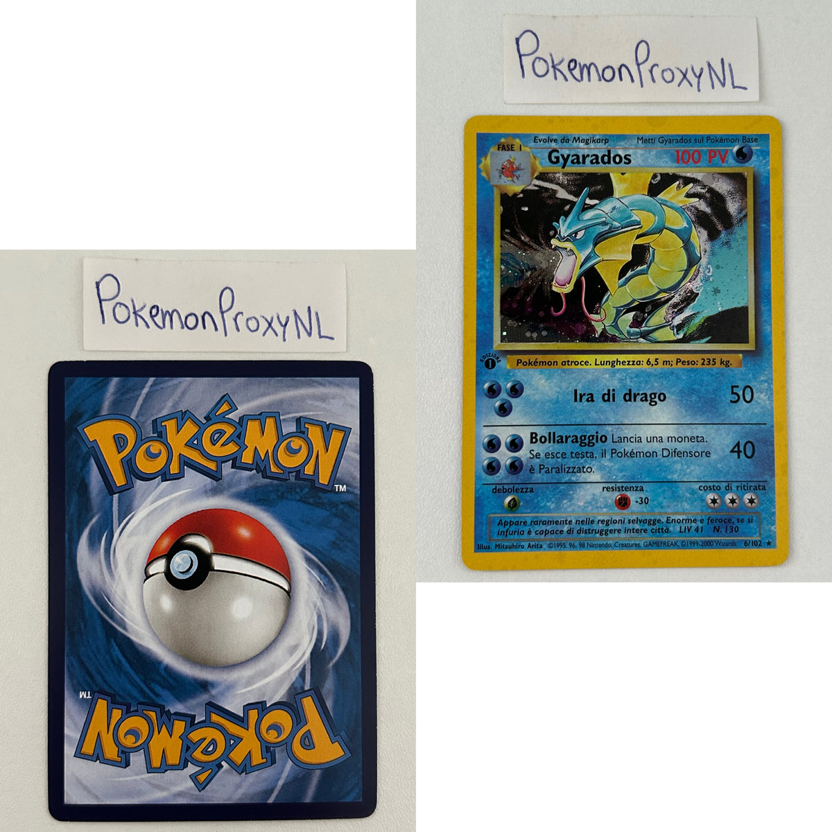 Base Set (first edition) ITALIAN (BS) / 2000 / PROXY Pokémon TCG card(s)