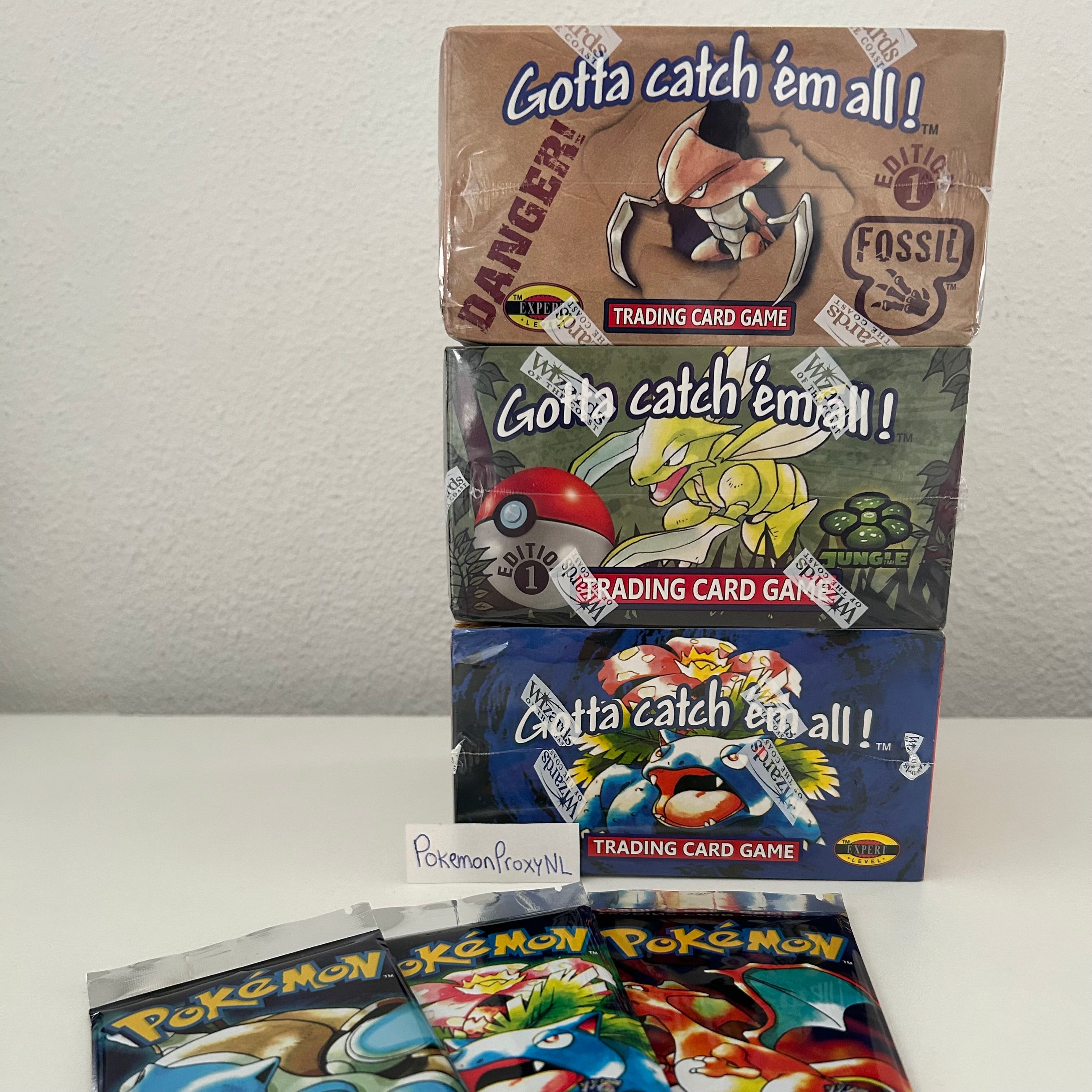 Boosterbox: Base Set Set (first edition + shadowless) (BS) / 1/102 - 102/102 / 1999 / PROXY Pokémon TCG card(s)