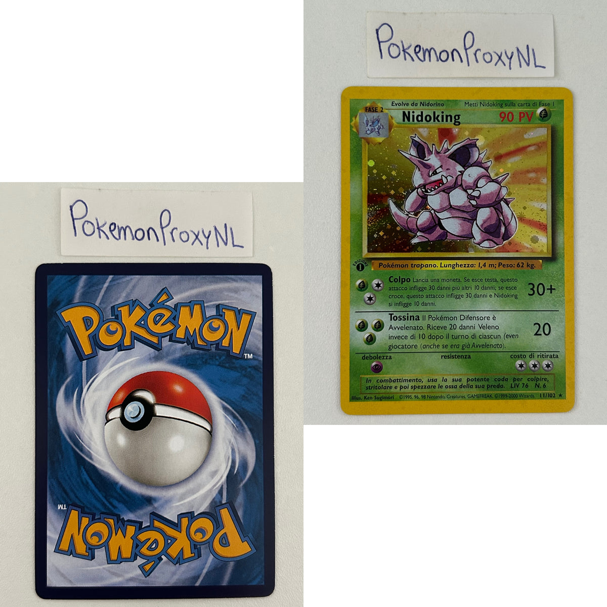 Base Set (first edition) ITALIAN (BS) / 2000 / PROXY Pokémon TCG card(s)