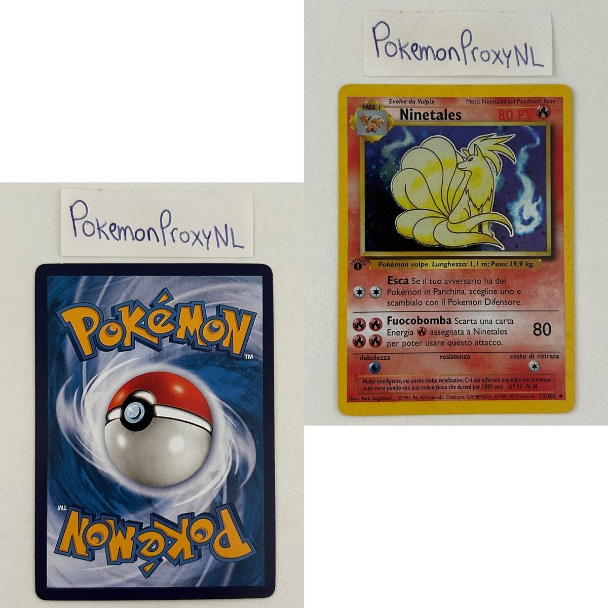 Base Set (first edition) ITALIAN (BS) / 2000 / PROXY Pokémon TCG card(s)