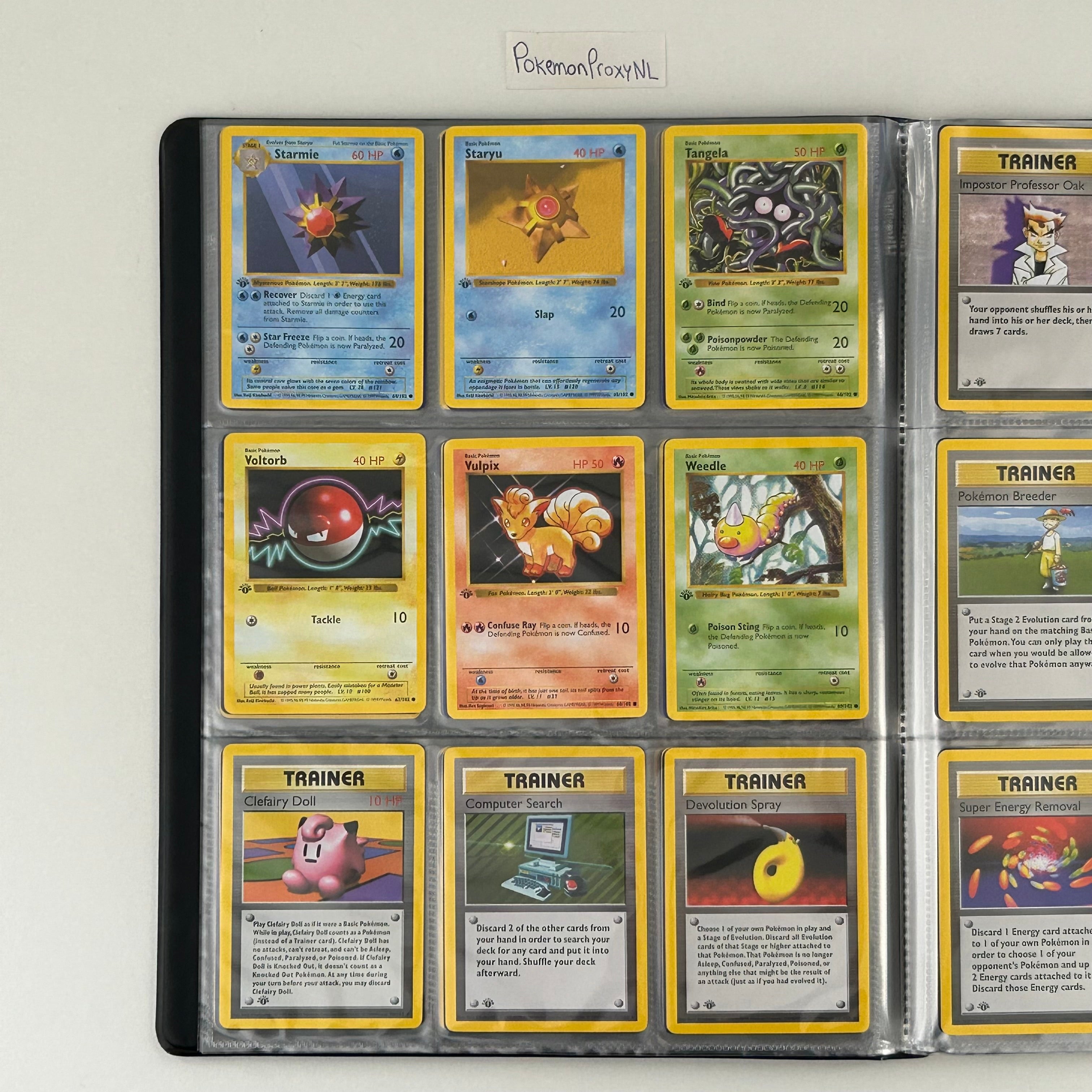 Complete set: Base Set (first edition) (BS) / PROXY Pokémon TCG card(s)