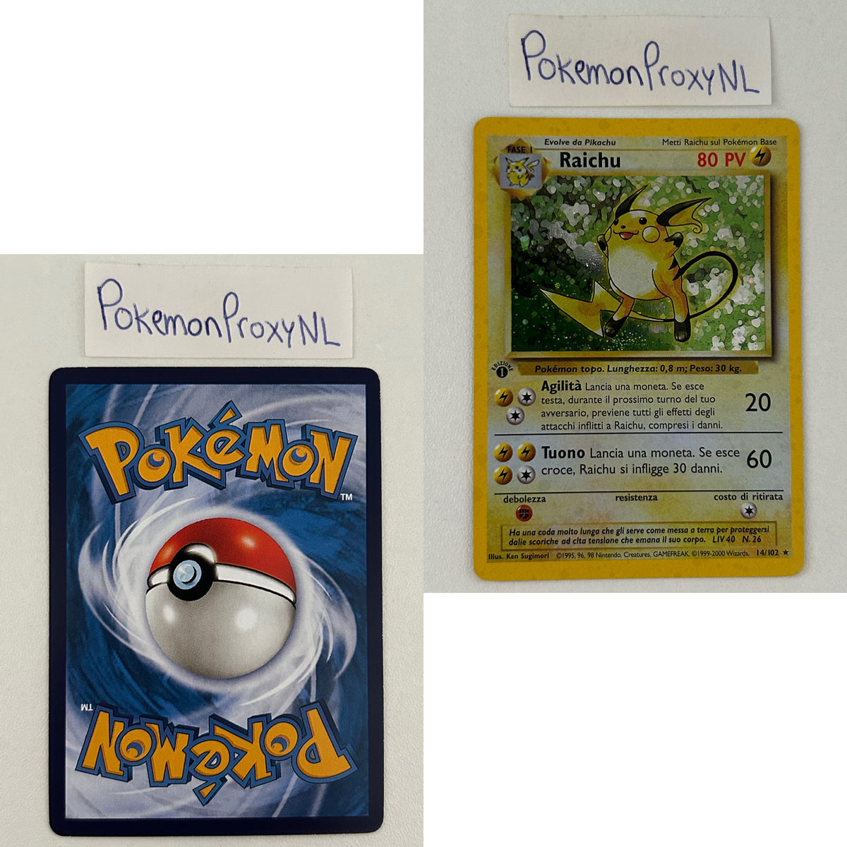 Base Set (first edition) ITALIAN (BS) / 2000 / PROXY Pokémon TCG card(s)