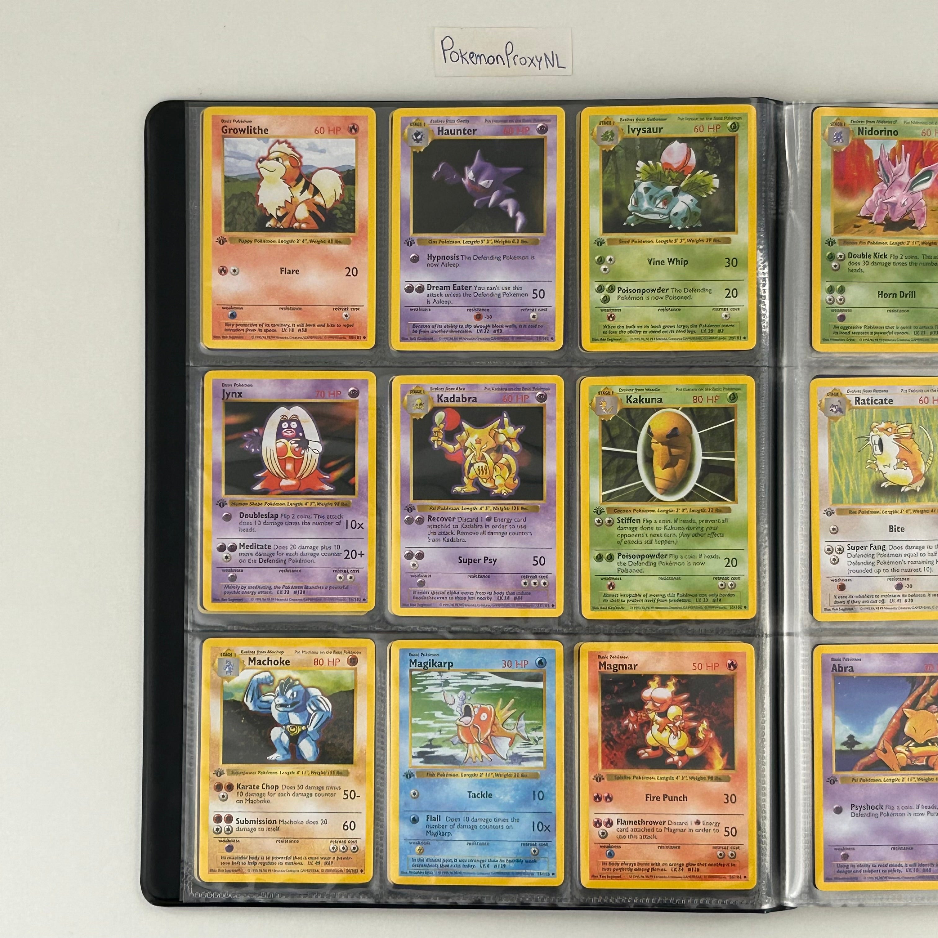 Complete set: Base Set (first edition) (BS) / PROXY Pokémon TCG card(s)
