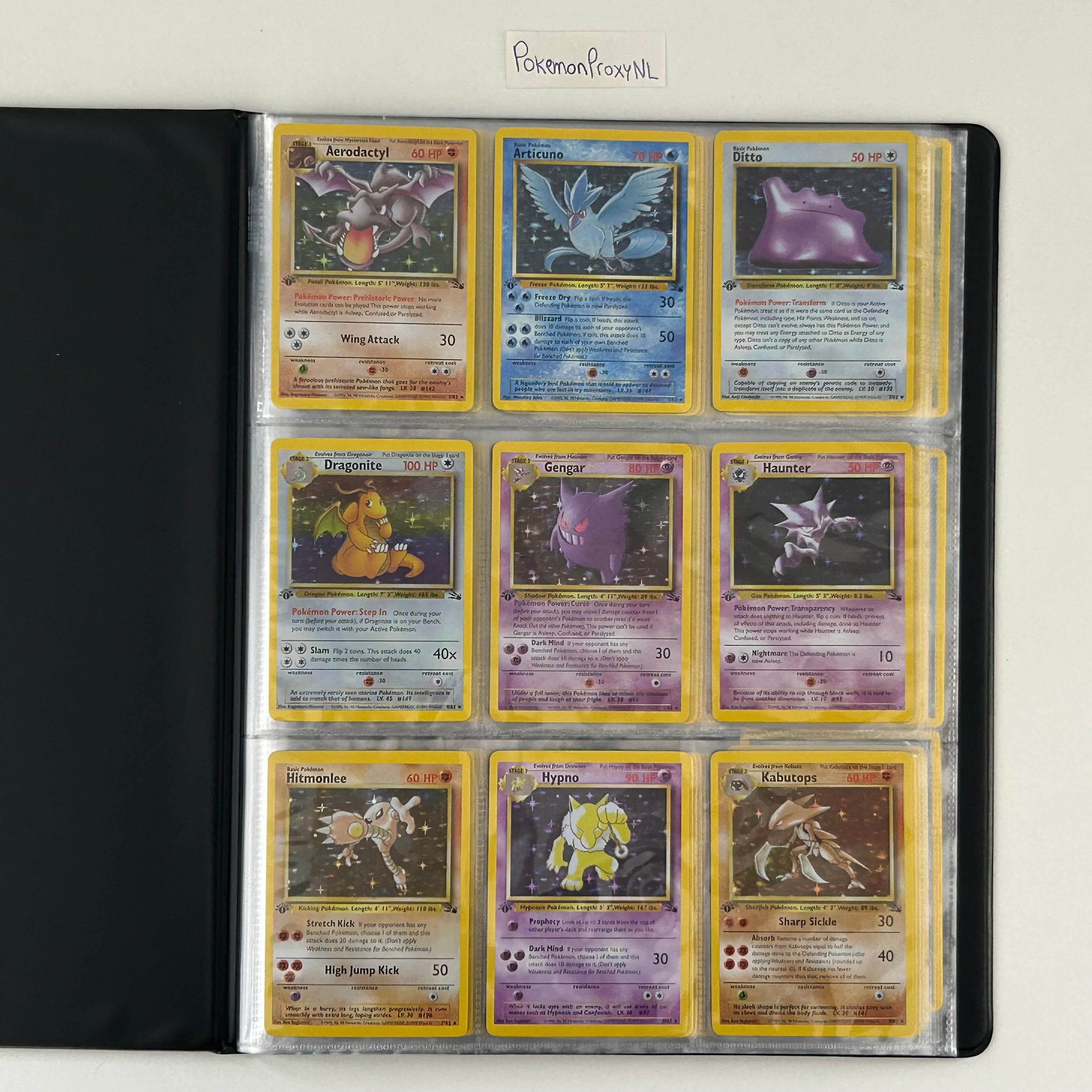 Complete set: Fossil Set (first edition) (FO) / PROXY Pokémon TCG card(s)