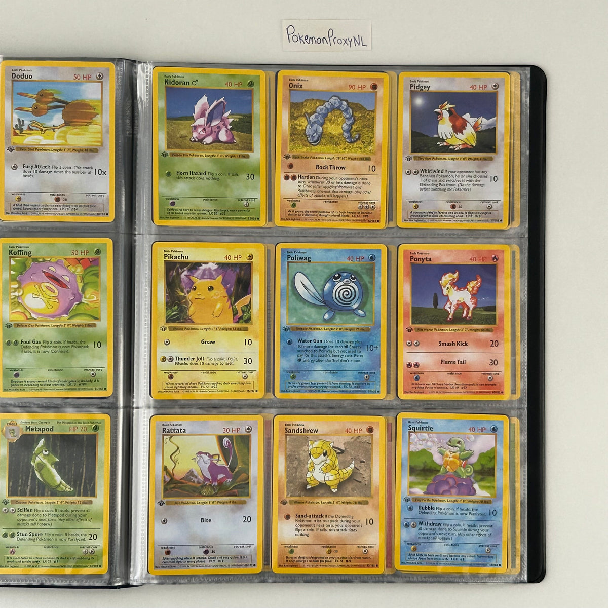 Complete set: Base Set (first edition) (BS) / PROXY Pokémon TCG card(s)