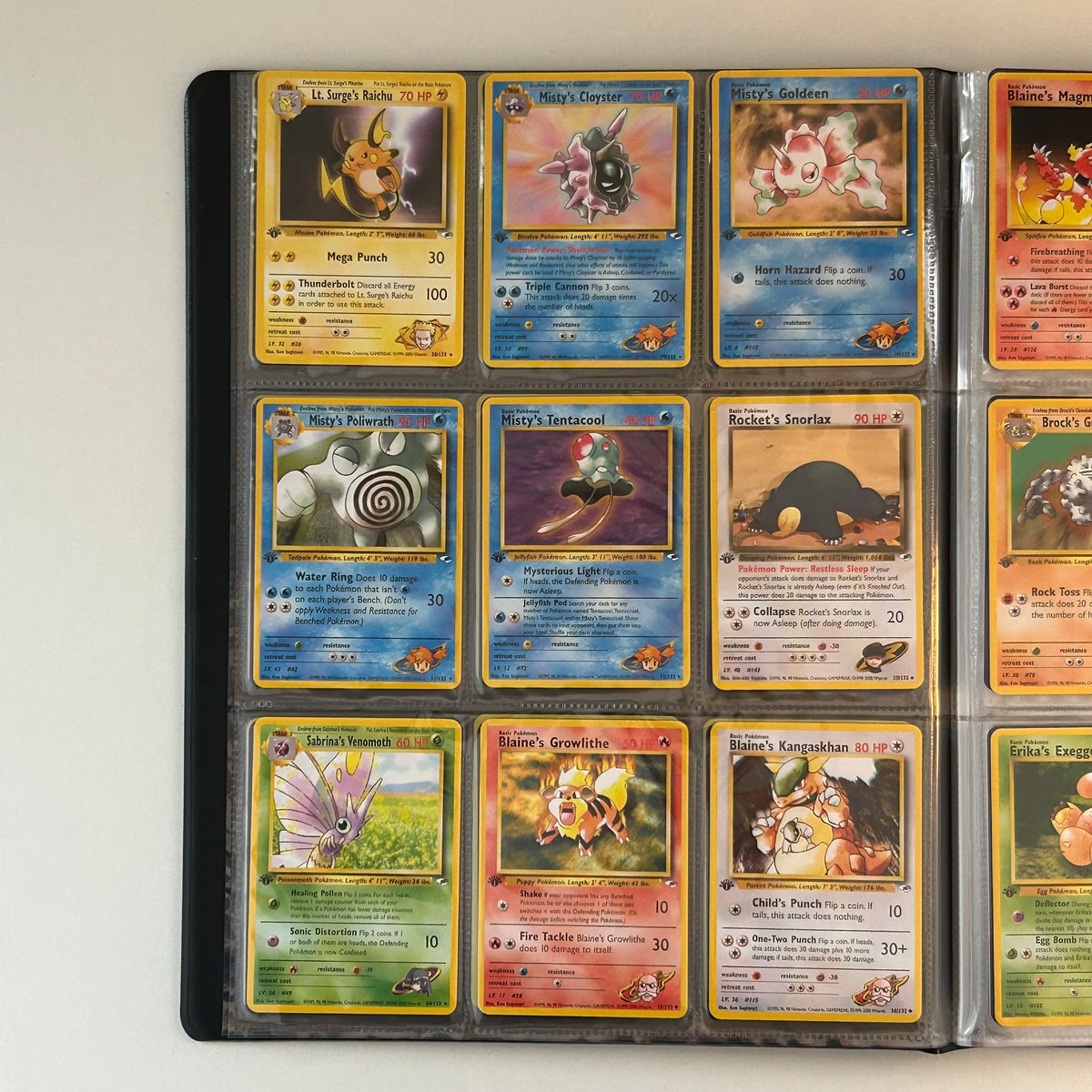 Complete set: Gym Heroes Set (first edition) (G1) / 1999 / PROXY Pokémon TCG card(s)