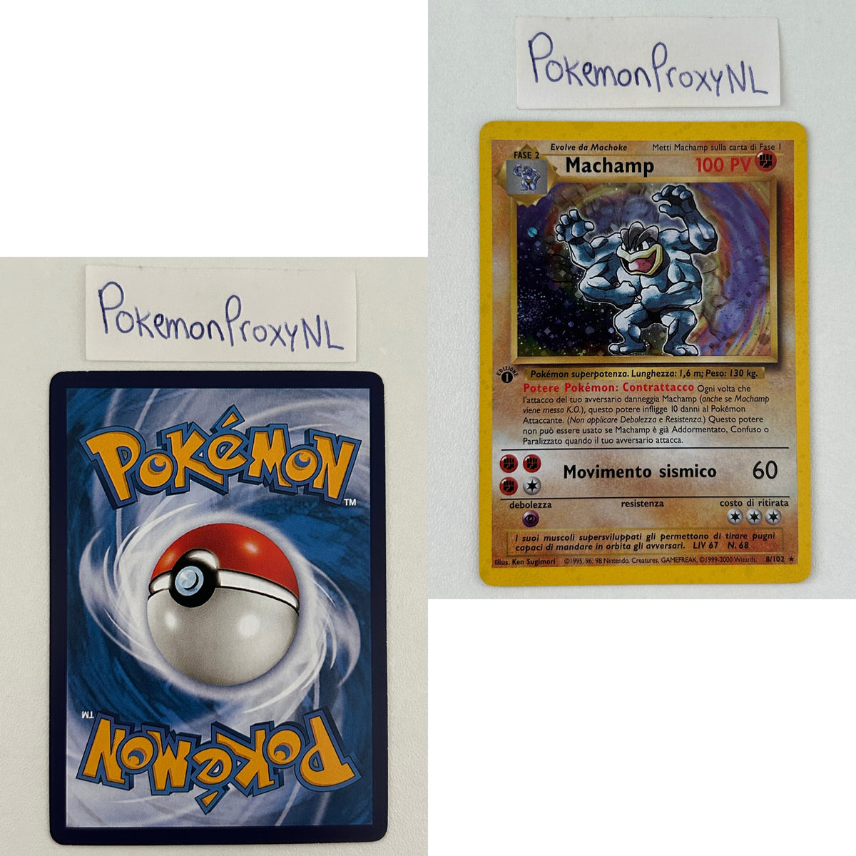 Base Set (first edition) ITALIAN (BS) / 2000 / PROXY Pokémon TCG card(s)