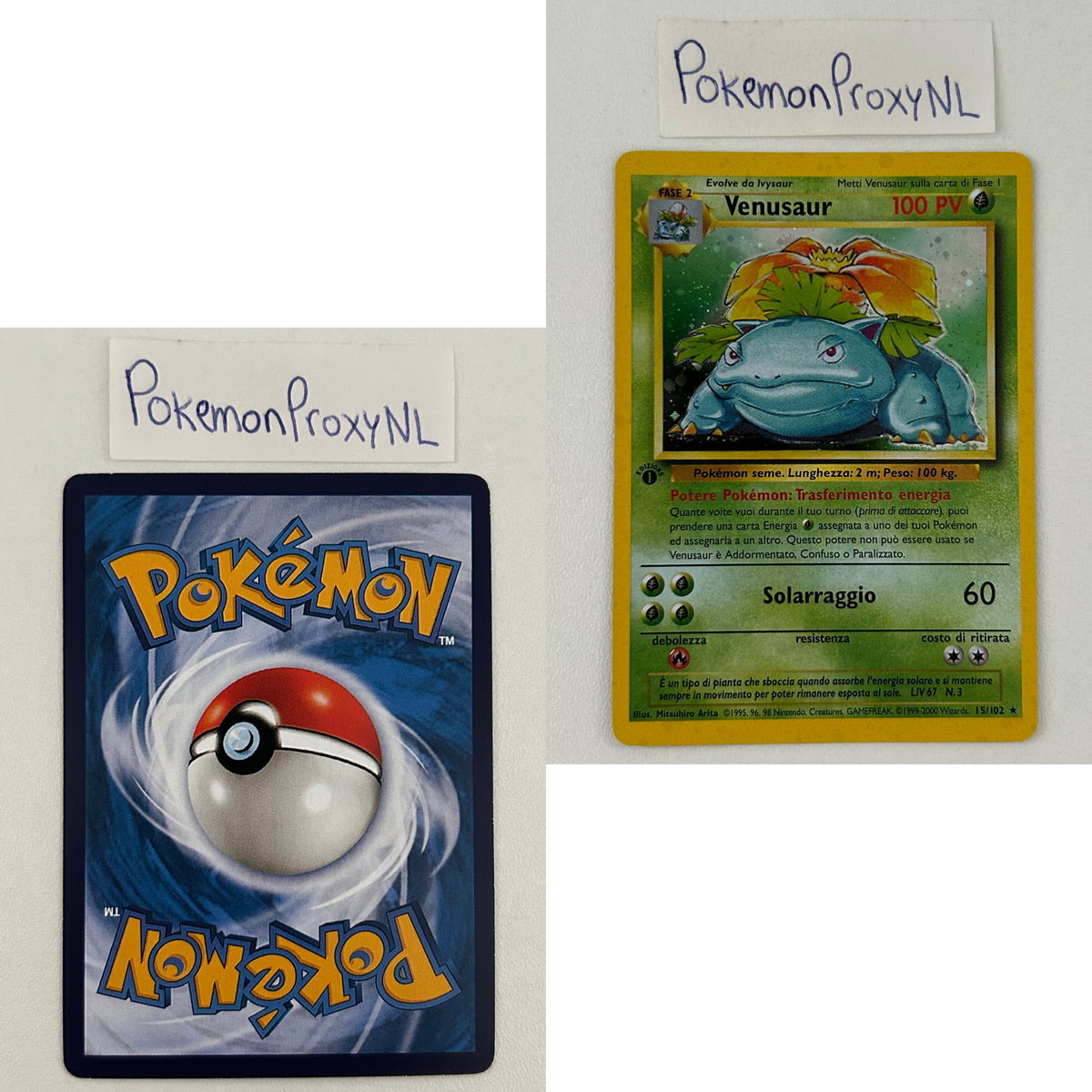 Base Set (first edition) ITALIAN (BS) / 2000 / PROXY Pokémon TCG card(s)