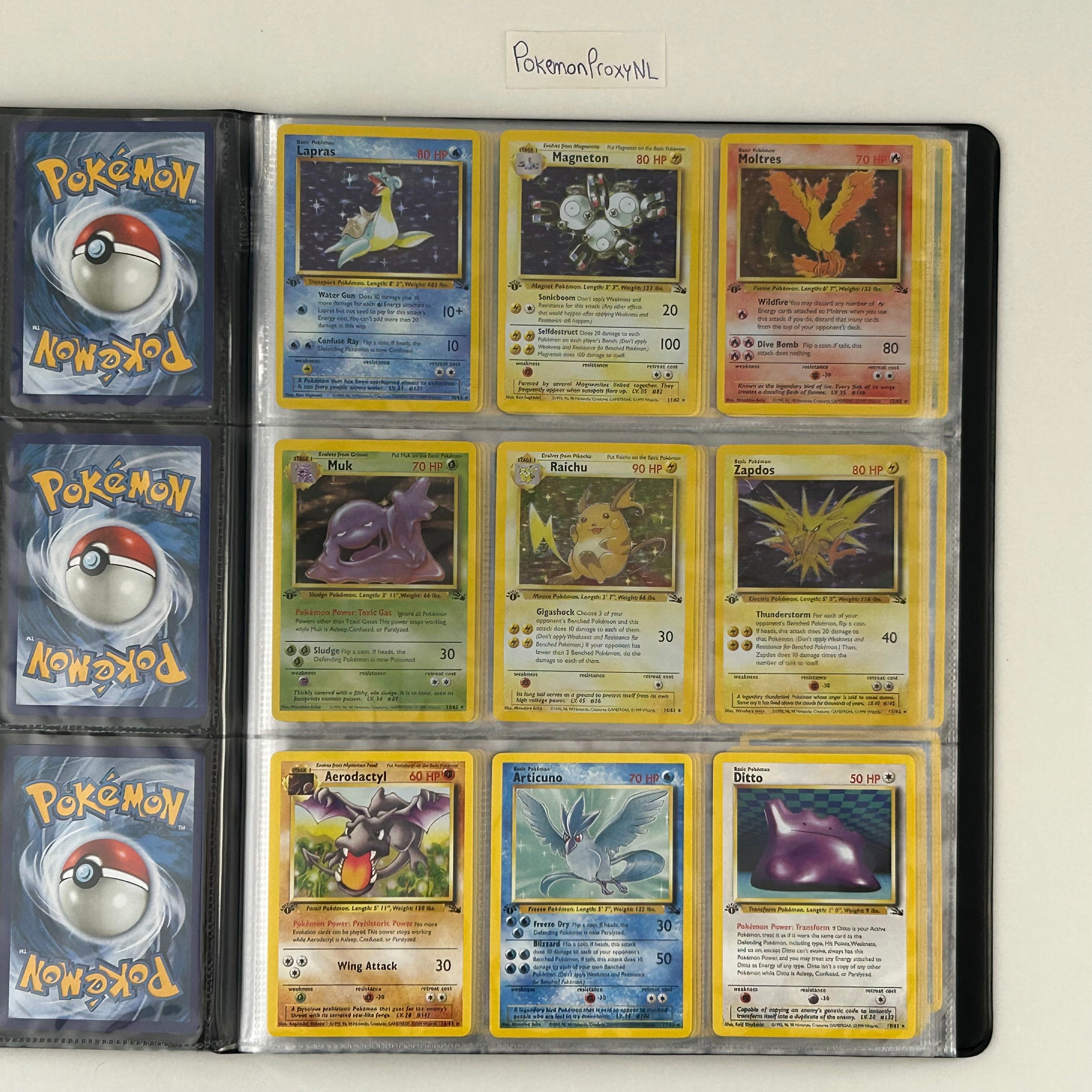 Complete set: Fossil Set (first edition) (FO) / PROXY Pokémon TCG card(s)