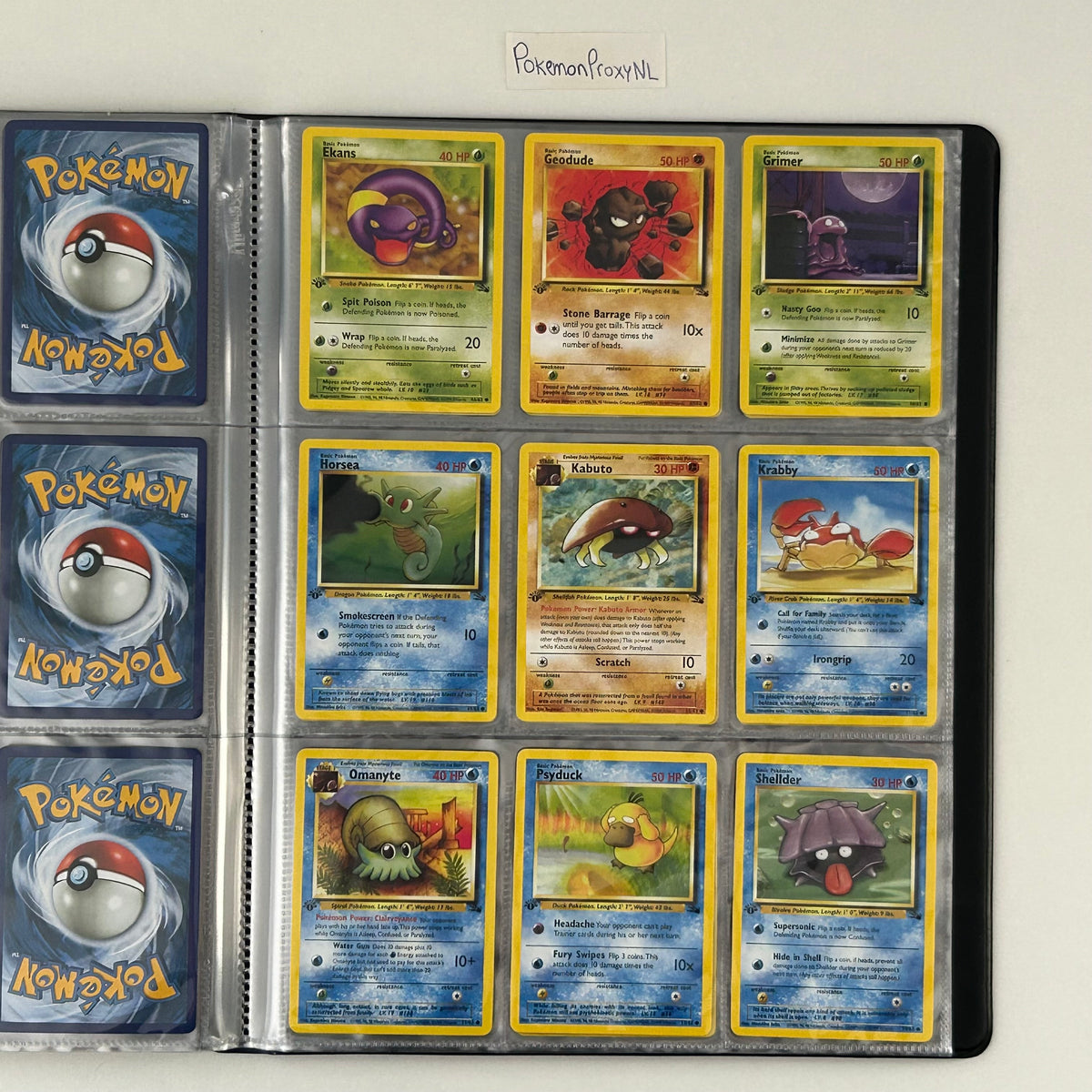 Complete set: Fossil Set (first edition) (FO) / PROXY Pokémon TCG card(s)