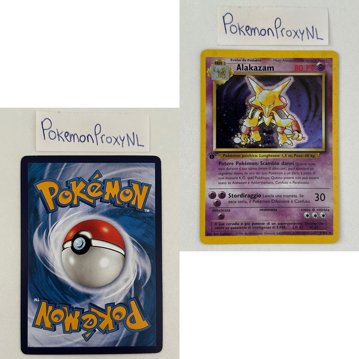 Base Set (first edition) ITALIAN (BS) / 2000 / PROXY Pokémon TCG card(s)