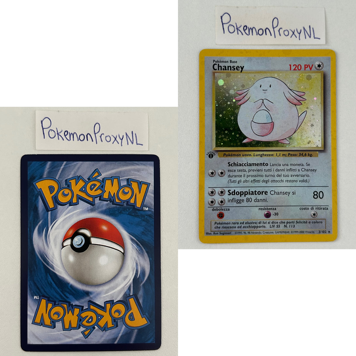 Base Set (first edition) ITALIAN (BS) / 2000 / PROXY Pokémon TCG card(s)