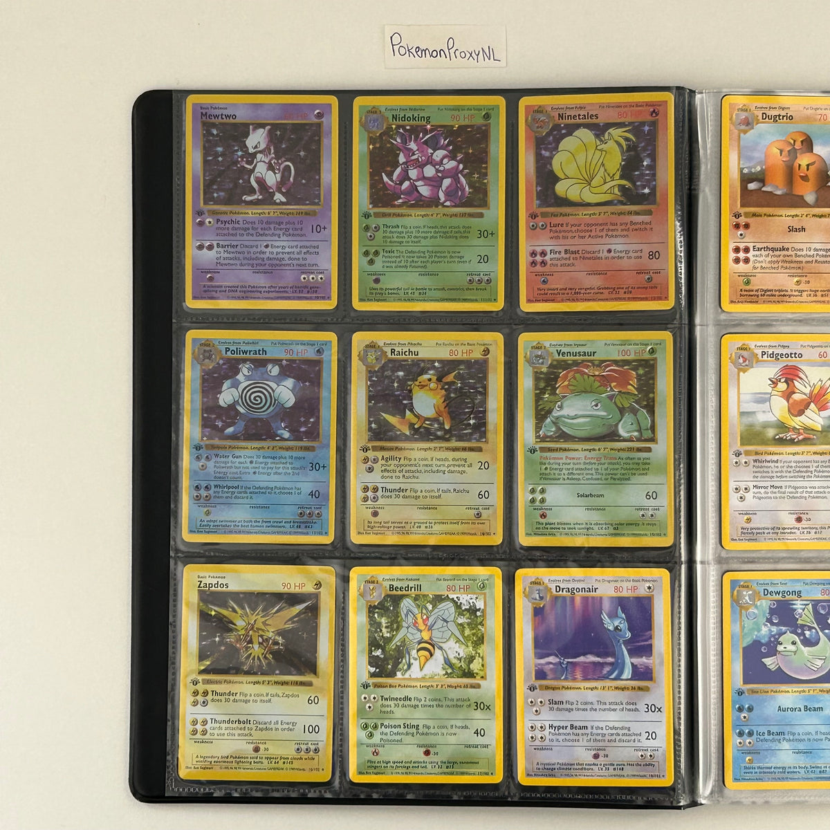 Complete set: Base Set (first edition) (BS) / PROXY Pokémon TCG card(s)