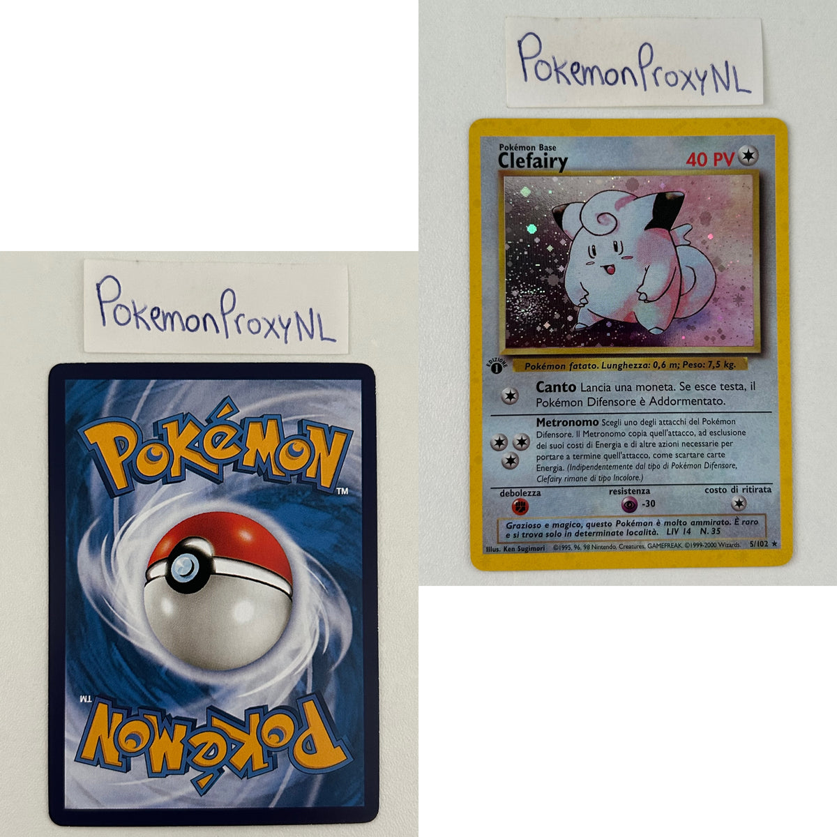 Base Set (first edition) ITALIAN (BS) / 2000 / PROXY Pokémon TCG card(s)