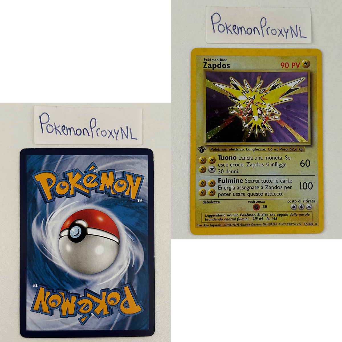 Base Set (first edition) ITALIAN (BS) / 2000 / PROXY Pokémon TCG card(s)