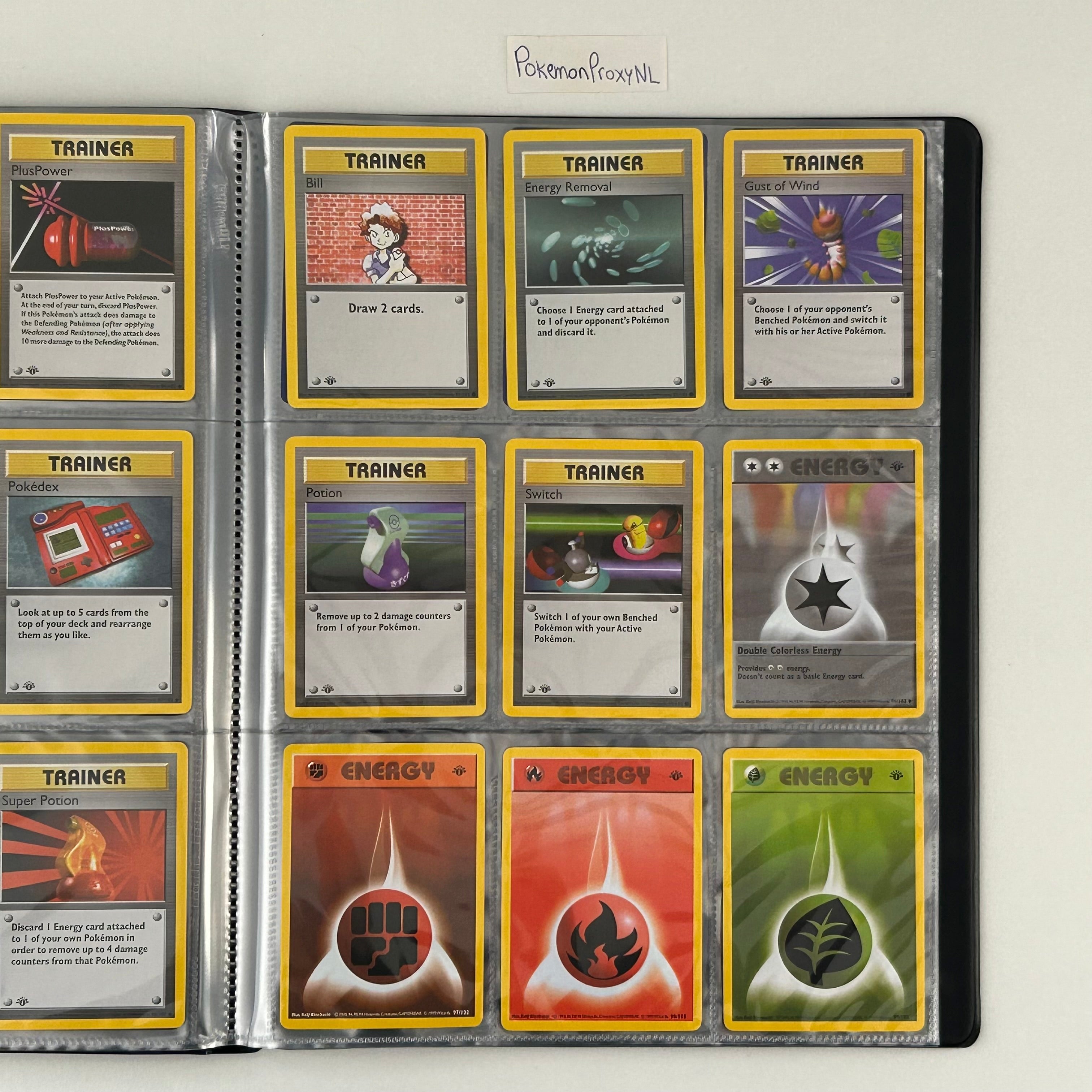 Complete set: Base Set (first edition) (BS) / PROXY Pokémon TCG card(s)