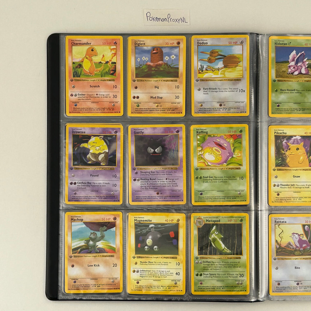 Complete set: Base Set (first edition) (BS) / PROXY Pokémon TCG card(s)