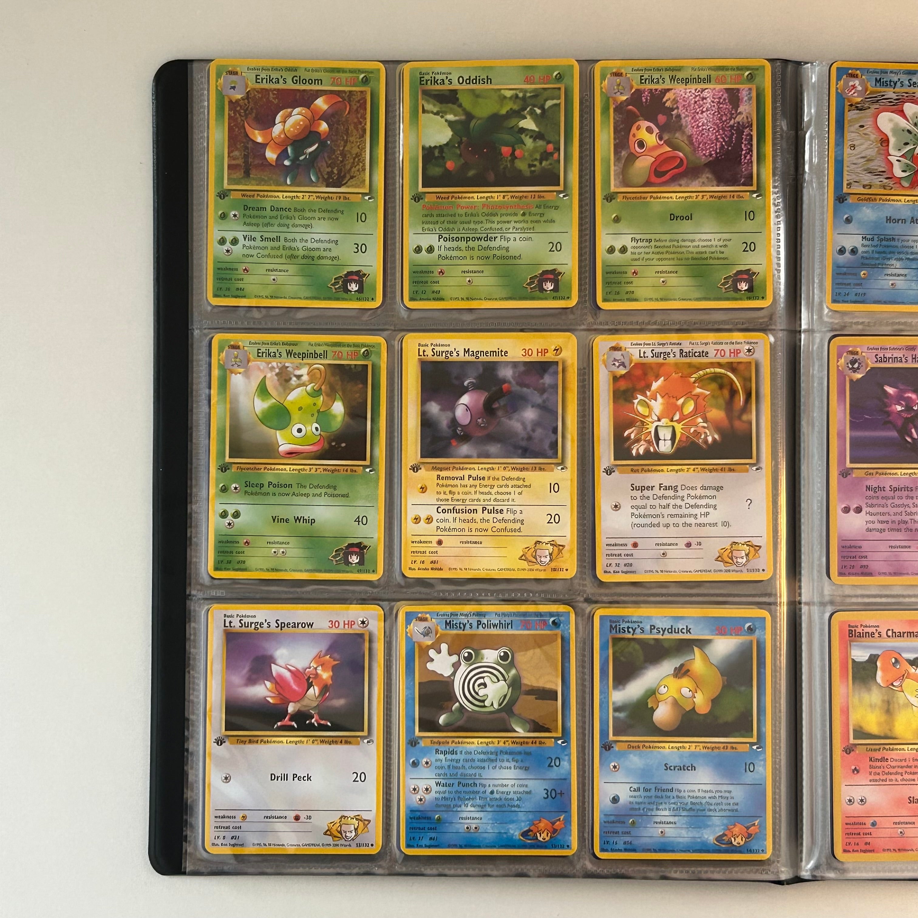 Complete set: Gym Heroes Set (first edition) (G1) / 1999 / PROXY Pokémon TCG card(s)