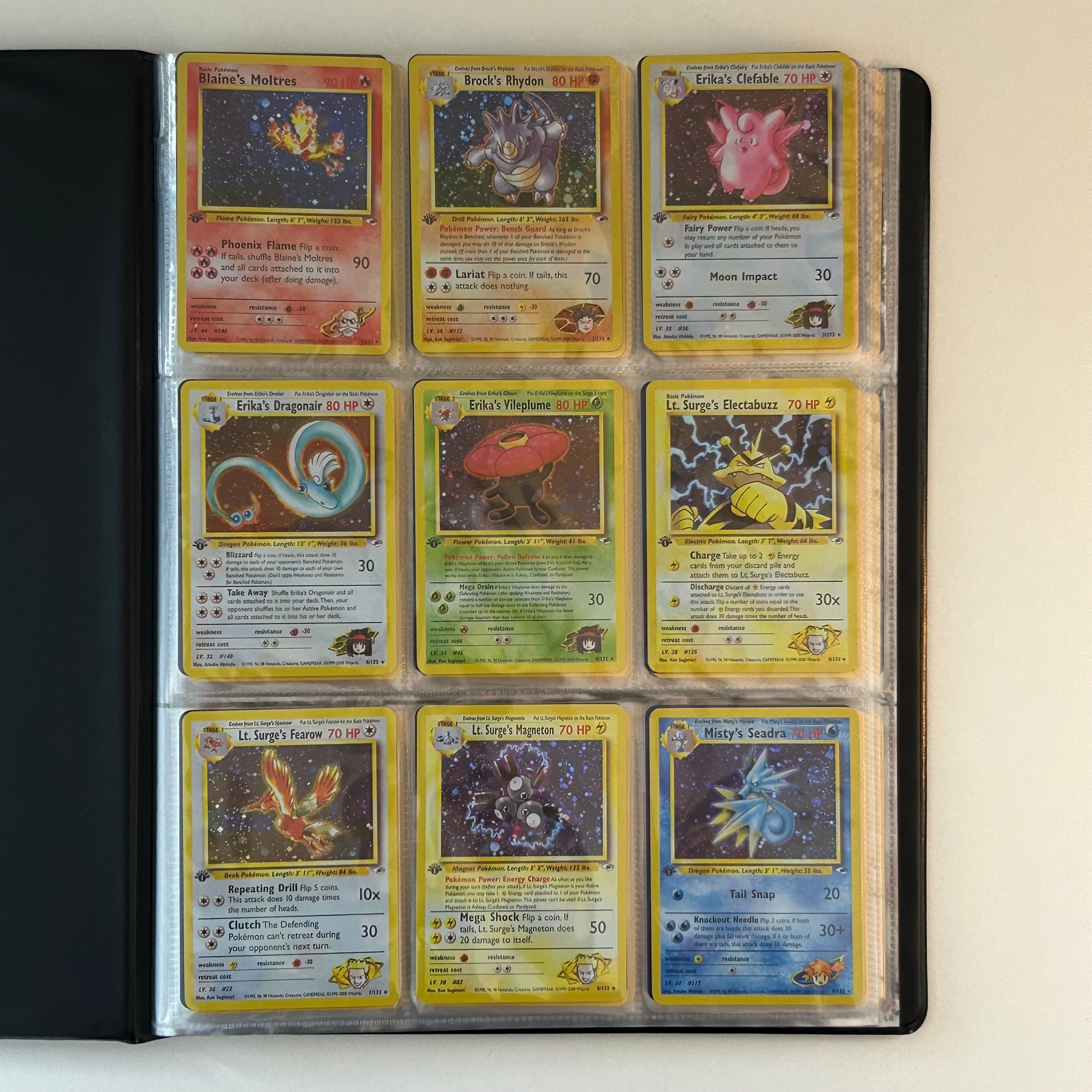 Complete set: Gym Heroes Set (first edition) (G1) / 1999 / PROXY Pokémon TCG card(s)