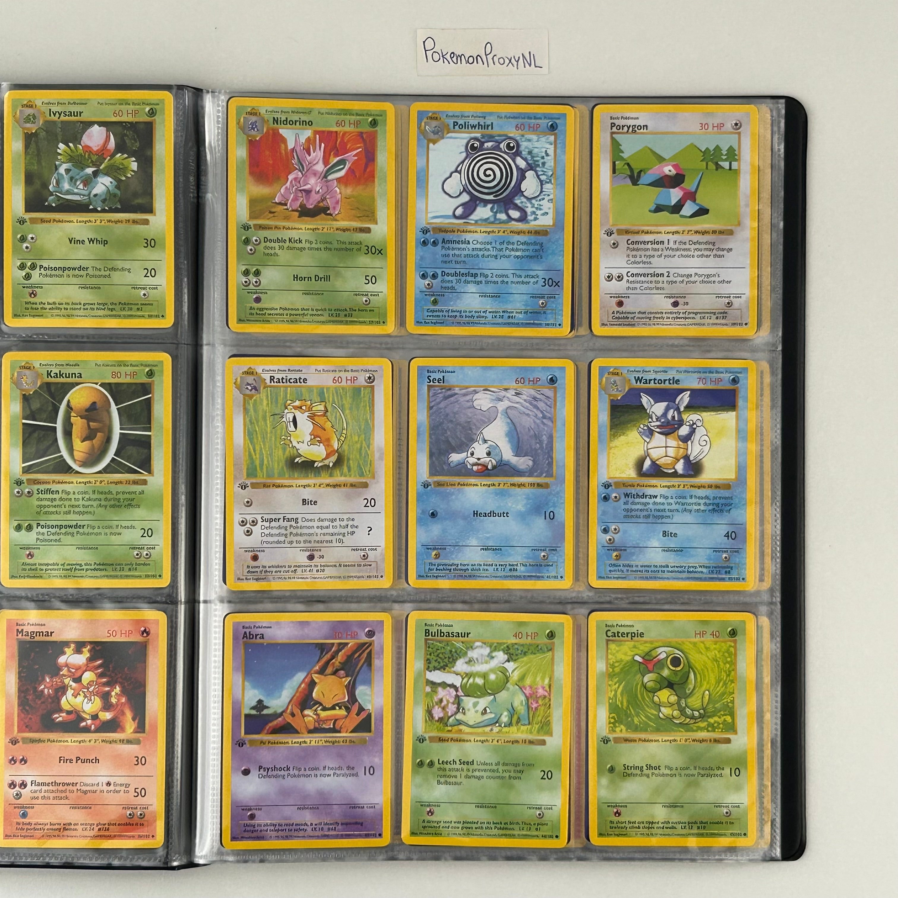 Complete set: Base Set (first edition) (BS) / PROXY Pokémon TCG card(s)