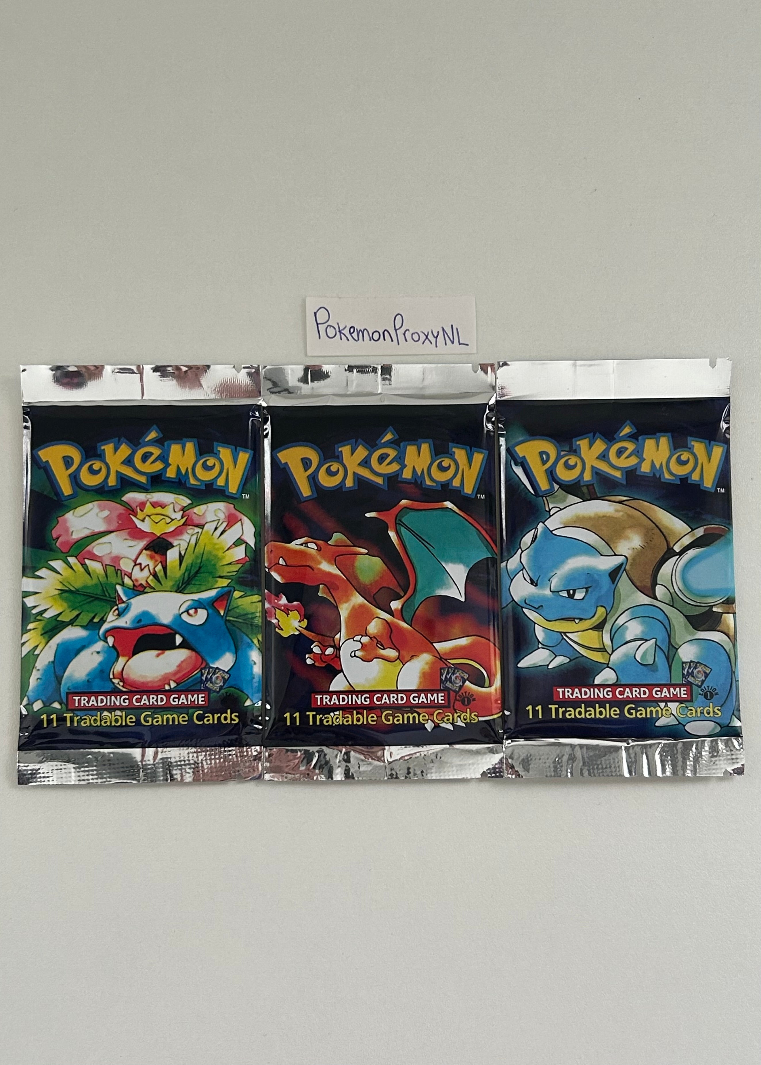 Base Set (First Edition) Booster with 11 cards / Base Set / 1999 / PROXY Pokémon TCG card(s)