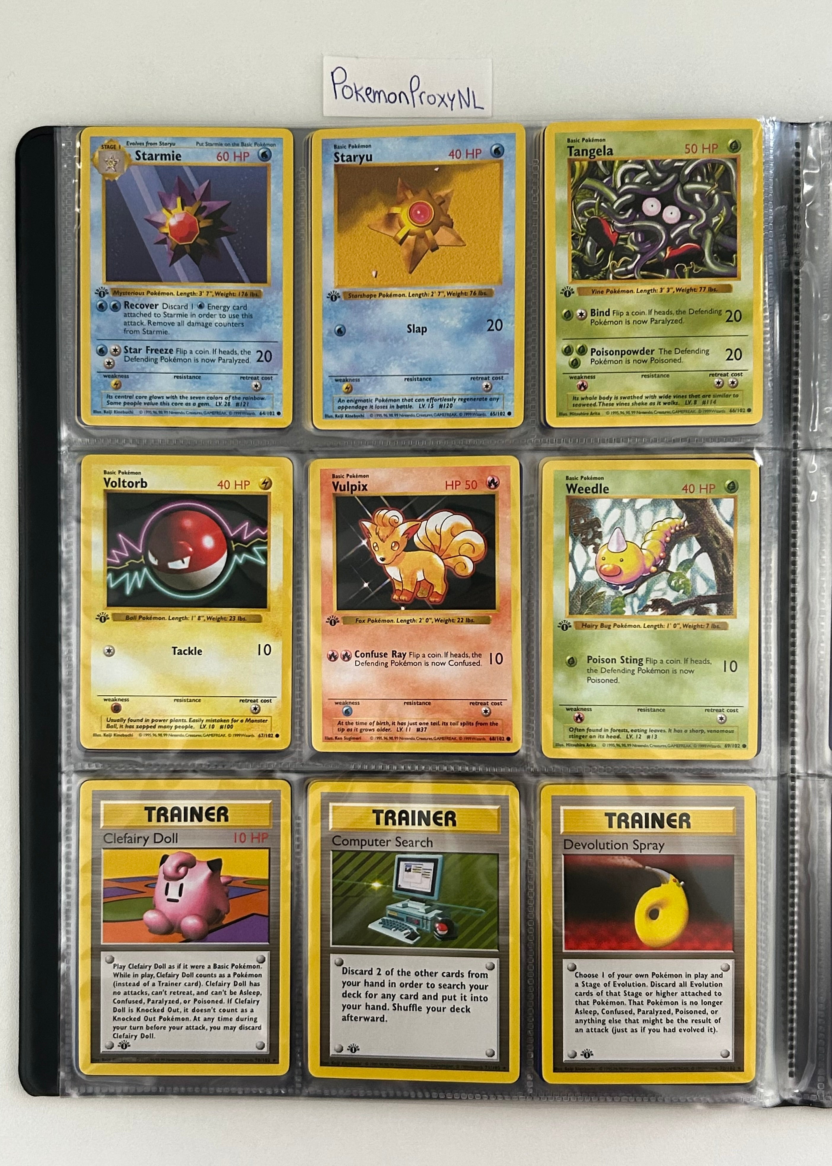 Complete set: Base Set Set (first edition + shadowless) (BS) / 1/102 - 102/102 / 1999 / PROXY Pokémon TCG card(s)