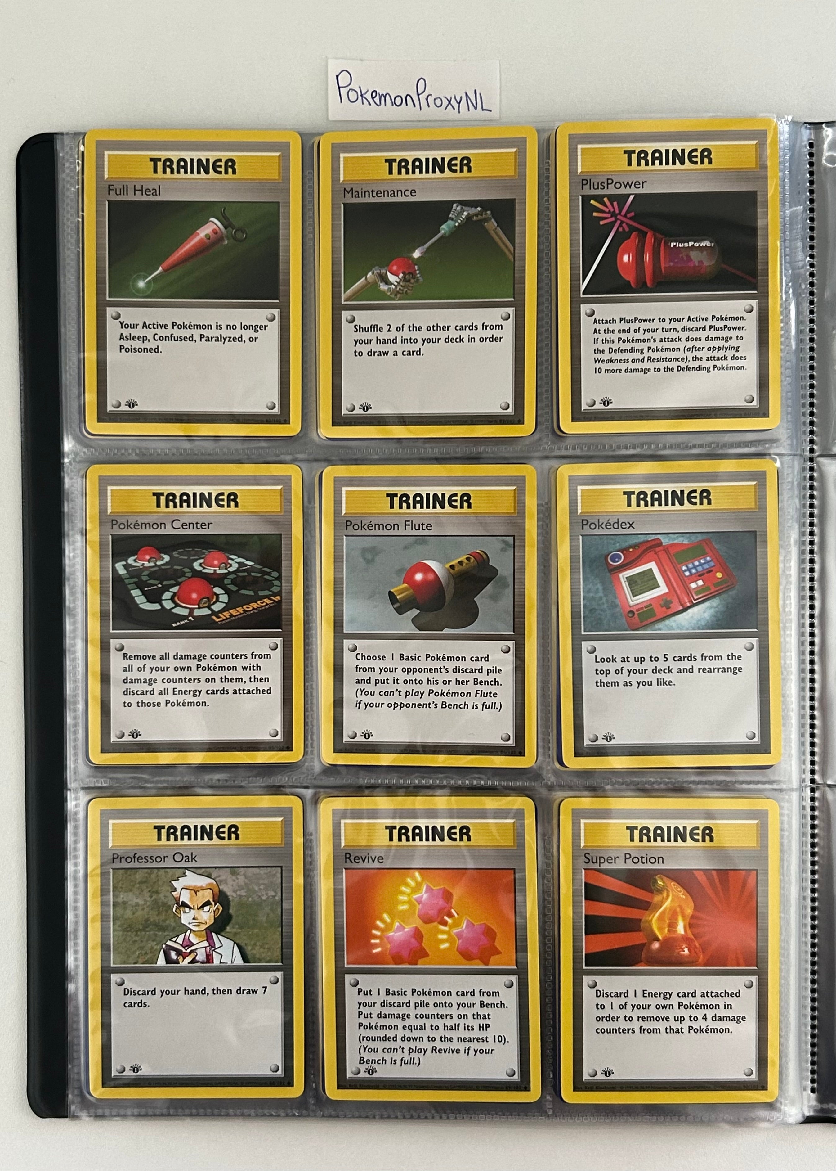 Complete set: Base Set Set (first edition + shadowless) (BS) / 1/102 - 102/102 / 1999 / PROXY Pokémon TCG card(s)