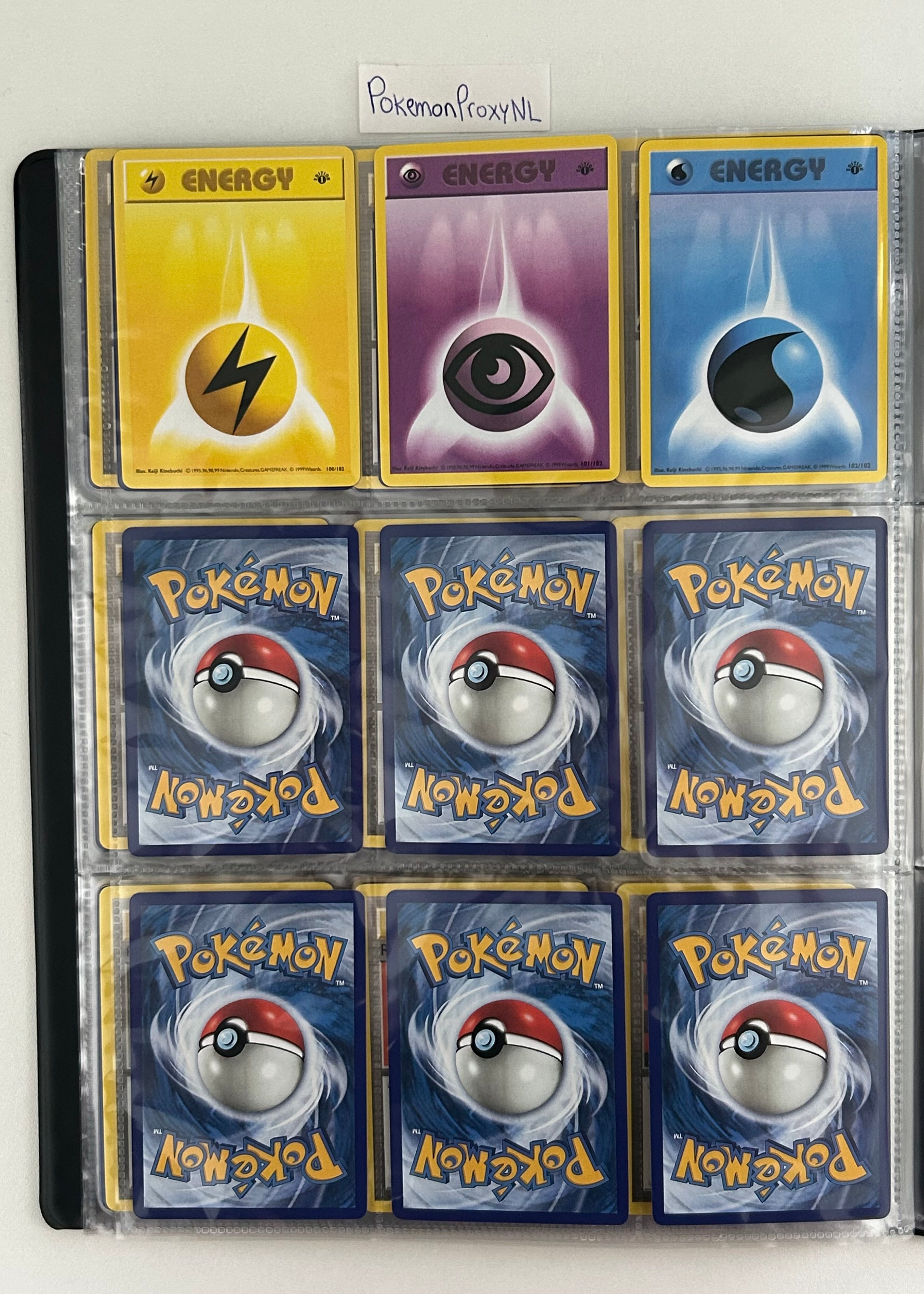Complete set: Base Set Set (first edition + shadowless) (BS) / 1/102 - 102/102 / 1999 / PROXY Pokémon TCG card(s)