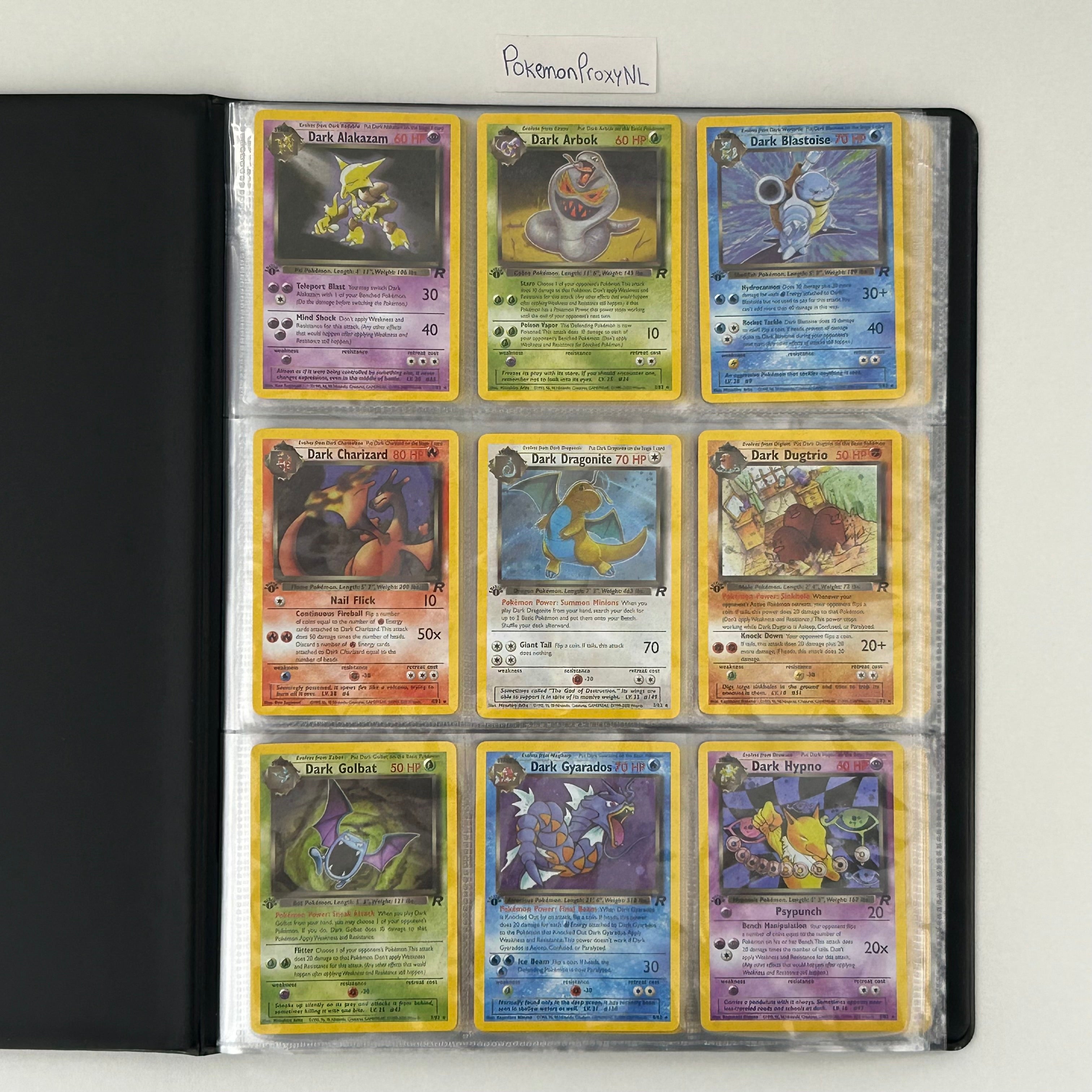 Complete set: Team Rocket Set (first edition) (RO) / 1/82 - 83/82 / 1999 / PROXY Pokémon TCG card(s)