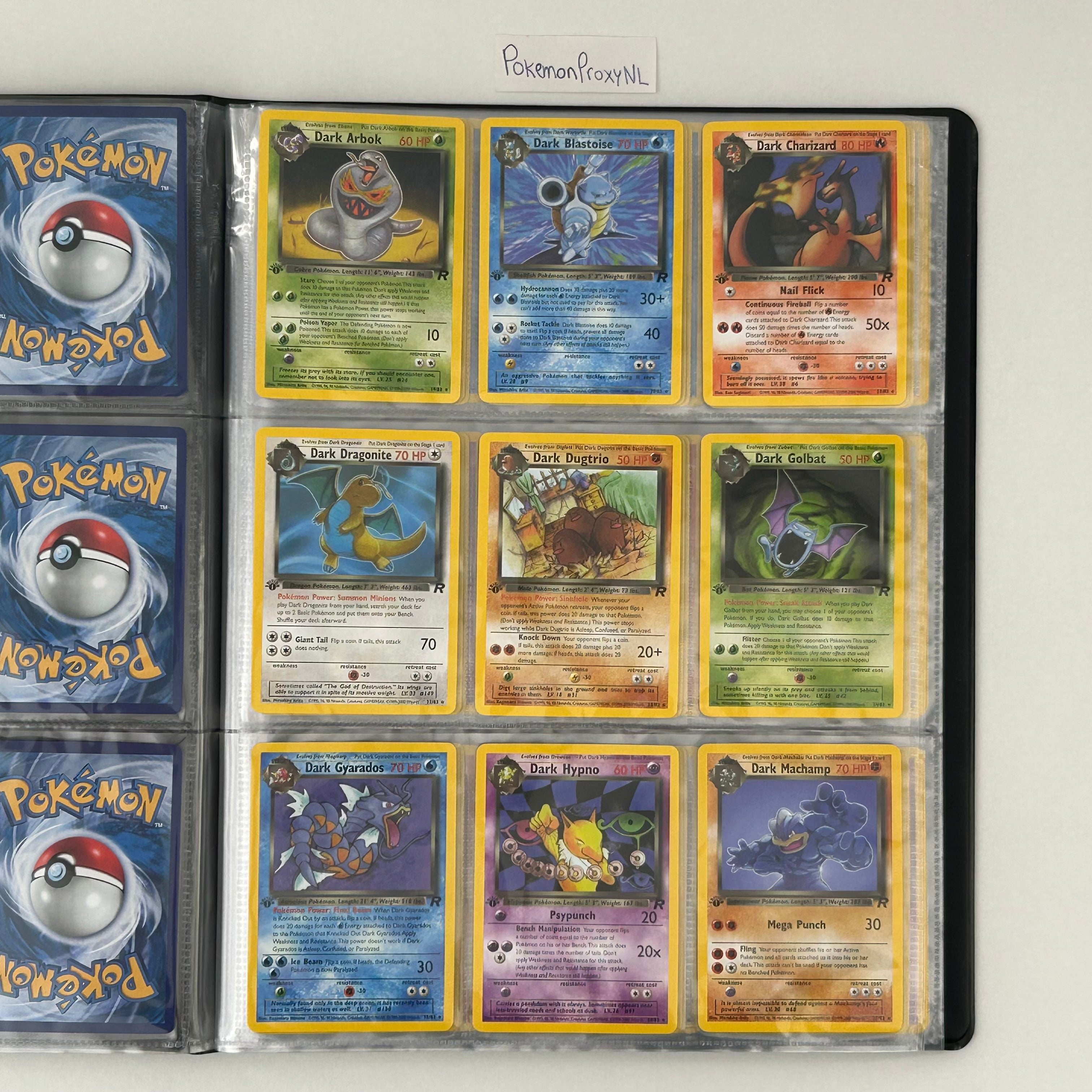 Complete set: Team Rocket Set (first edition) (RO) / 1/82 - 83/82 / 1999 / PROXY Pokémon TCG card(s)