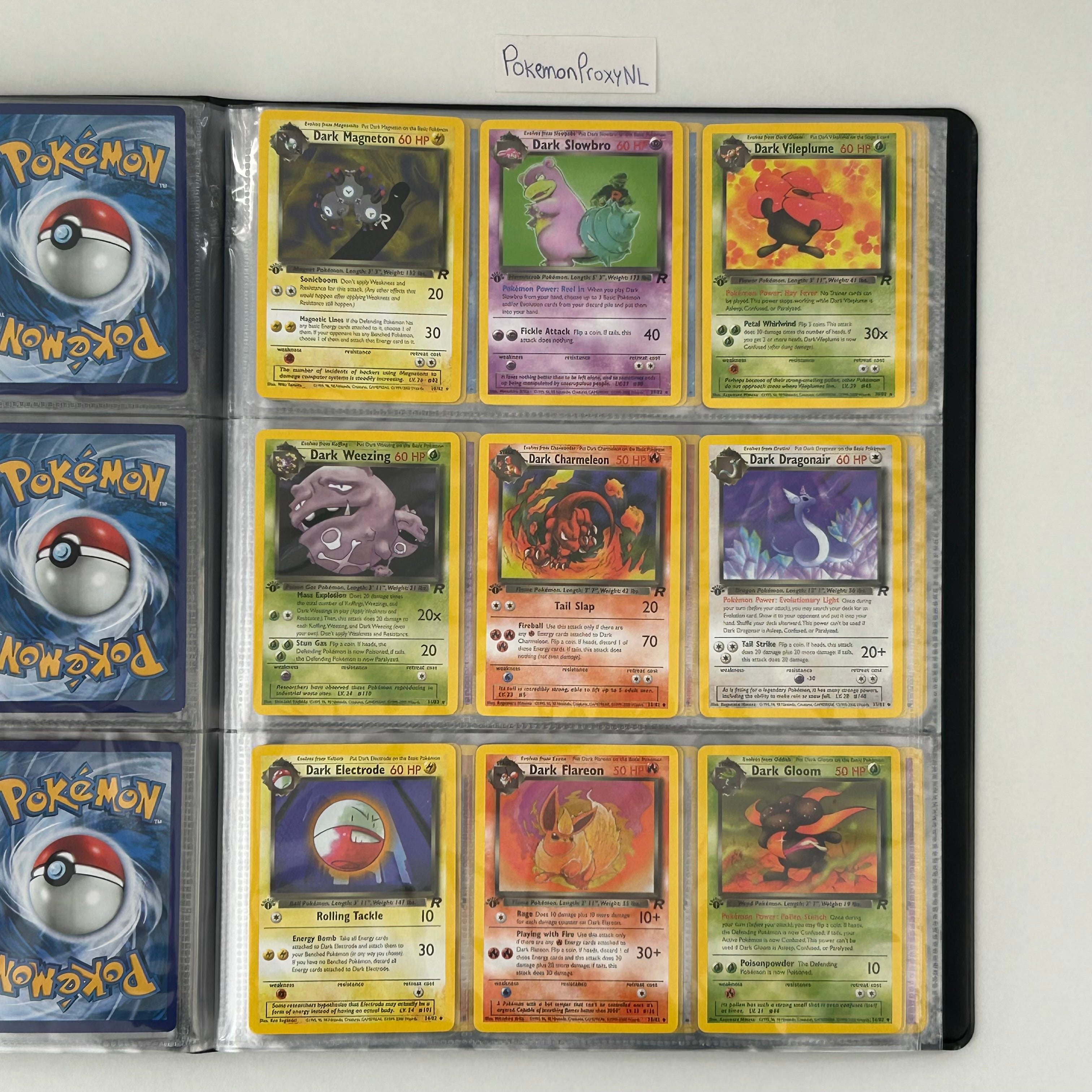 Complete set: Team Rocket Set (first edition) (RO) / 1/82 - 83/82 / 1999 / PROXY Pokémon TCG card(s)