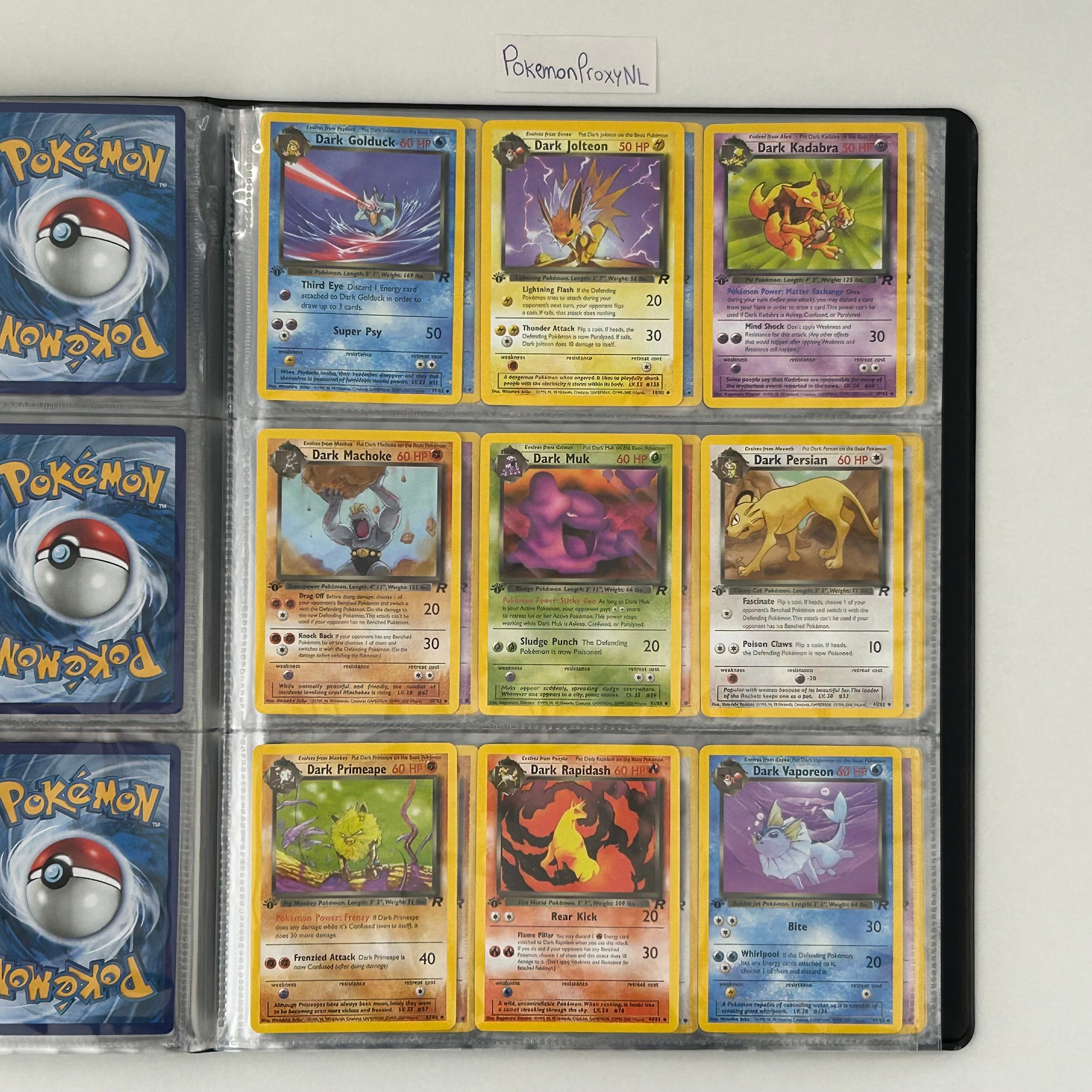 Complete set: Team Rocket Set (first edition) (RO) / 1/82 - 83/82 / 1999 / PROXY Pokémon TCG card(s)