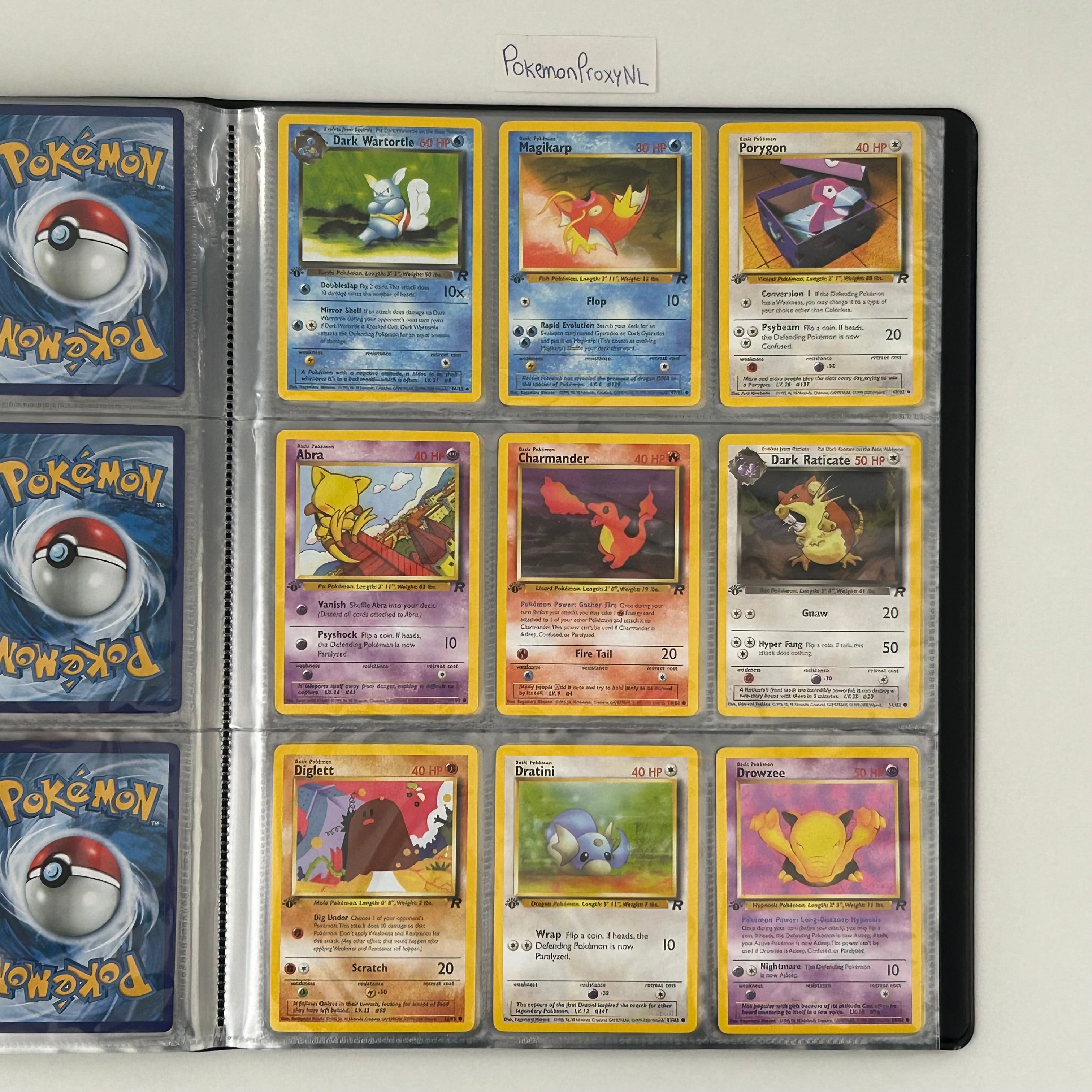 Complete set: Team Rocket Set (first edition) (RO) / 1/82 - 83/82 / 1999 / PROXY Pokémon TCG card(s)