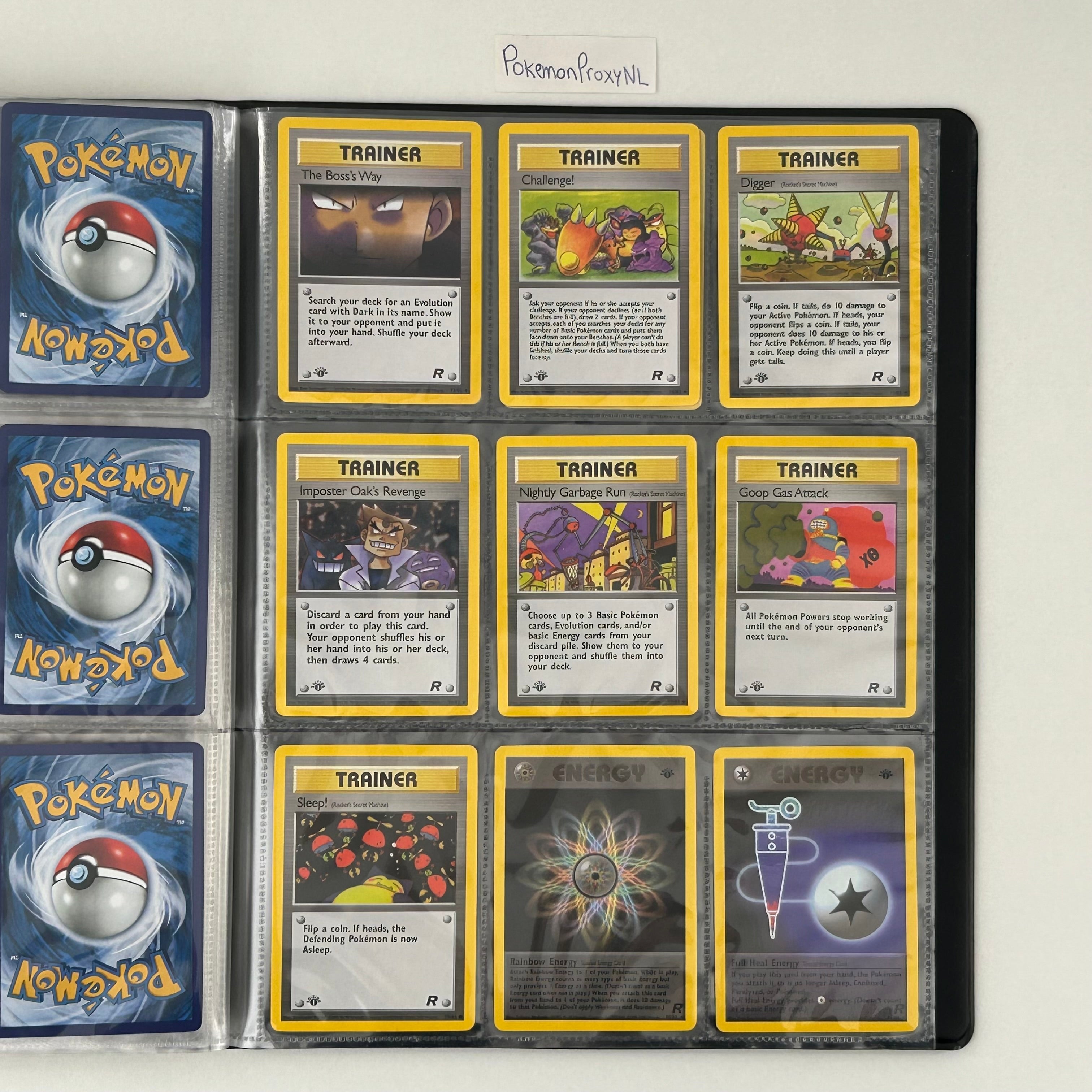 Complete set: Team Rocket Set (first edition) (RO) / 1/82 - 83/82 / 1999 / PROXY Pokémon TCG card(s)