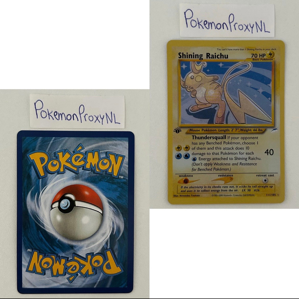 Neo Destiny Set (first edition) (N4) / 1/105 - 113/105 / 2002 / PROXY Pokémon TCG card(s)