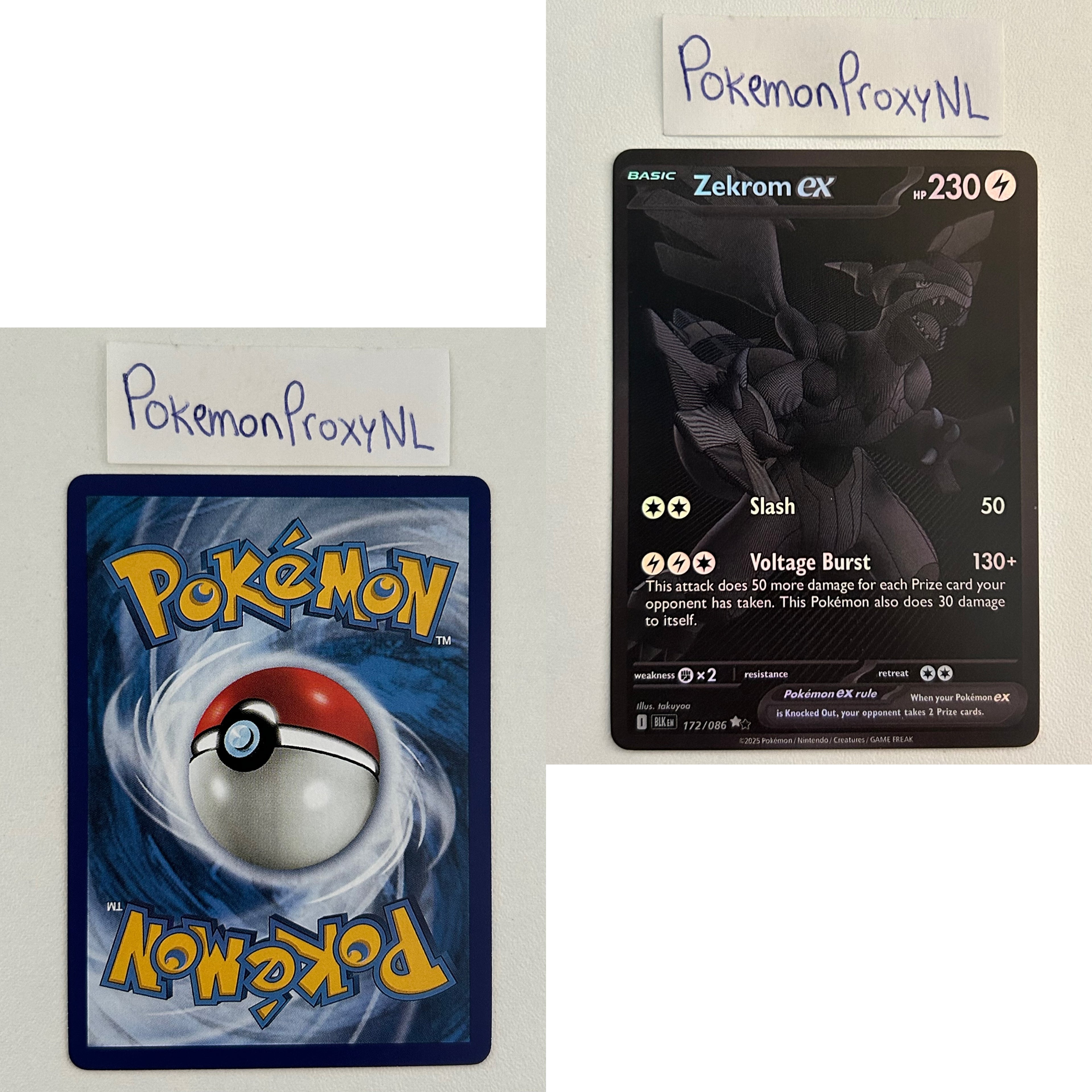 Black Bolt Set (BLK) / 001/086 - 172/086 / 2025 / PROXY Pokémon TCG card(s)