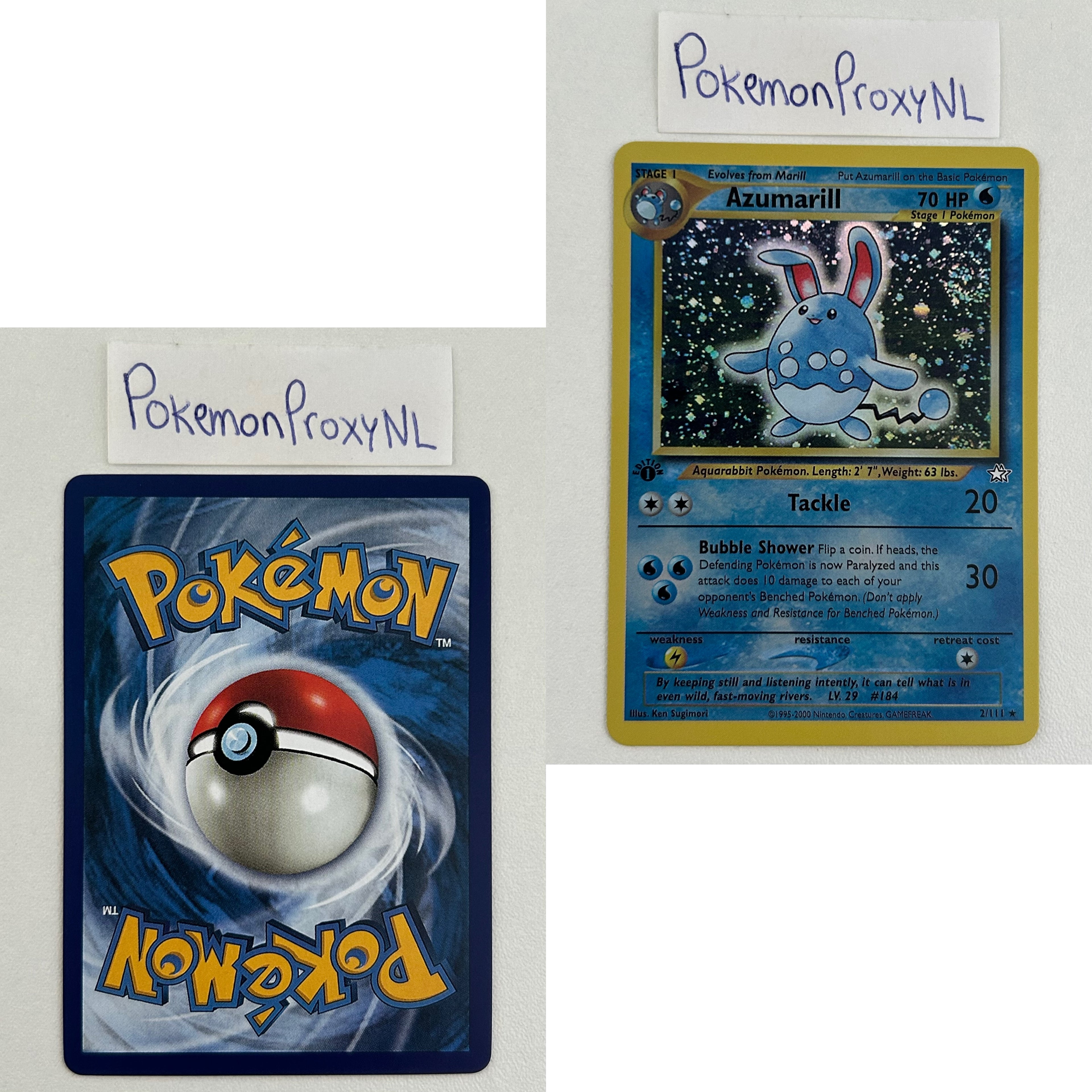Neo Genesis Set (first edition) (N1) / 1/111 - 111/111 / 2000 / PROXY Pokémon TCG card(s)