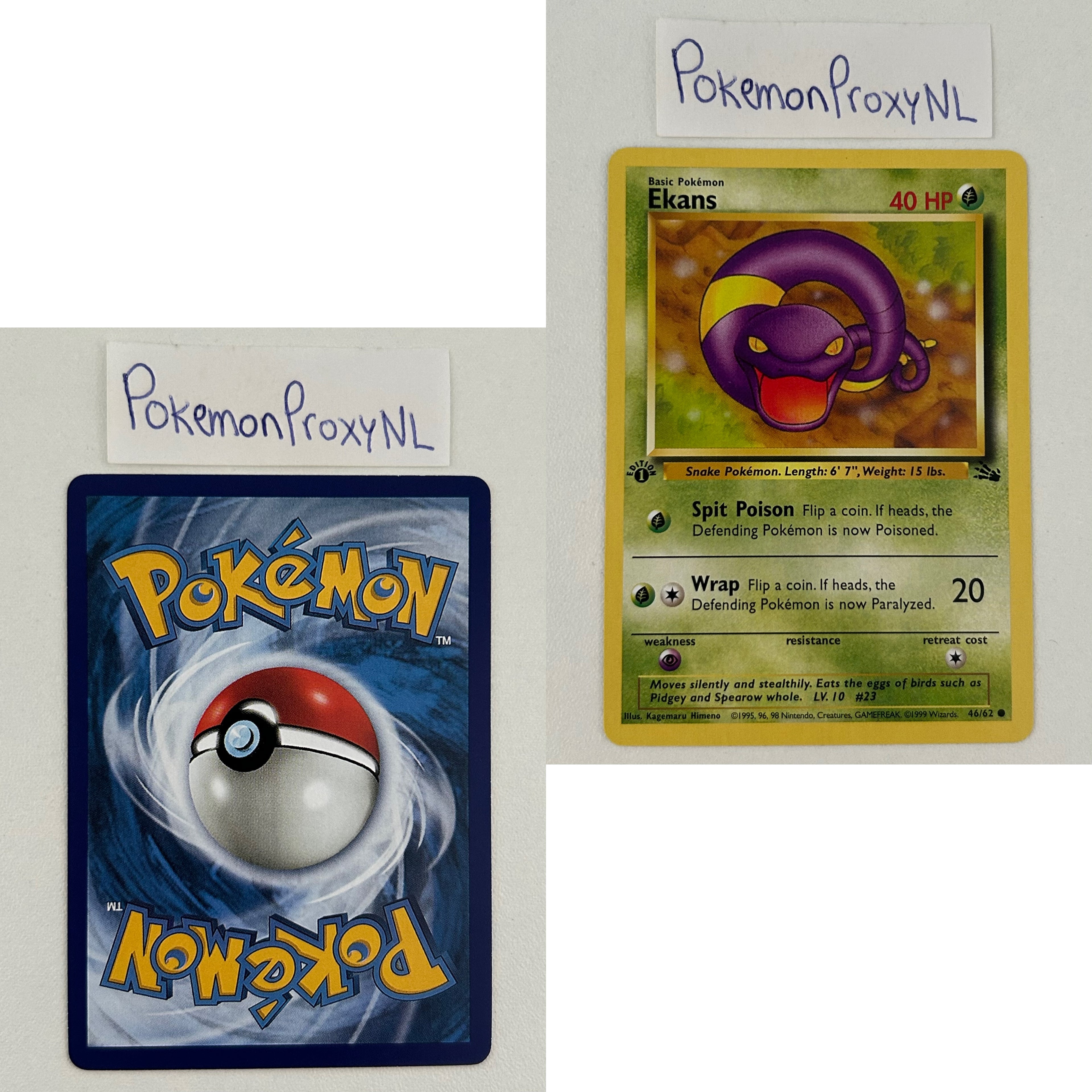 Fossil Set (first edition) (FO) / 1/62 - 62/62 / 1999 / PROXY Pokémon TCG card(s)