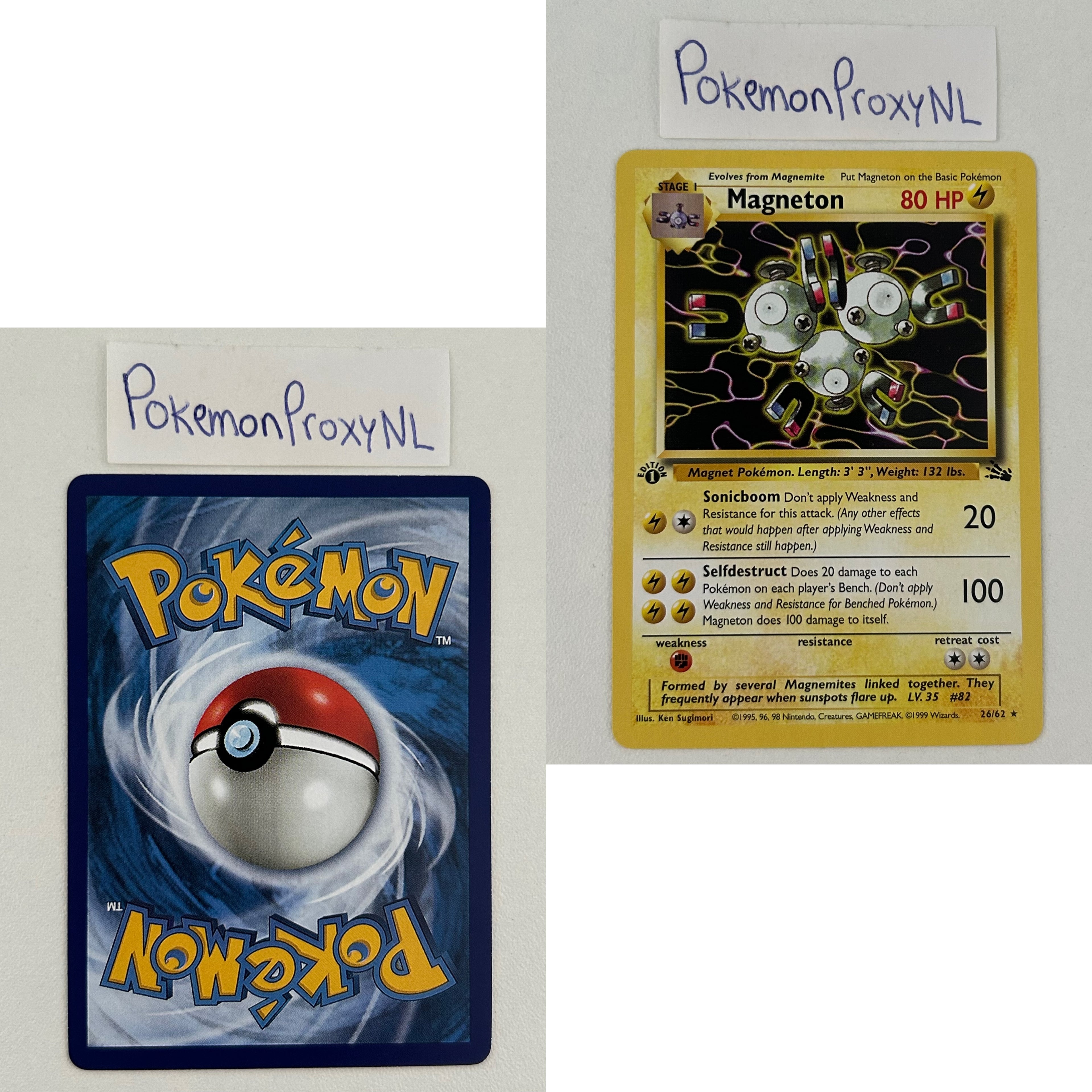 Fossil Set (first edition) (FO) / 1/62 - 62/62 / 1999 / PROXY Pokémon TCG card(s)