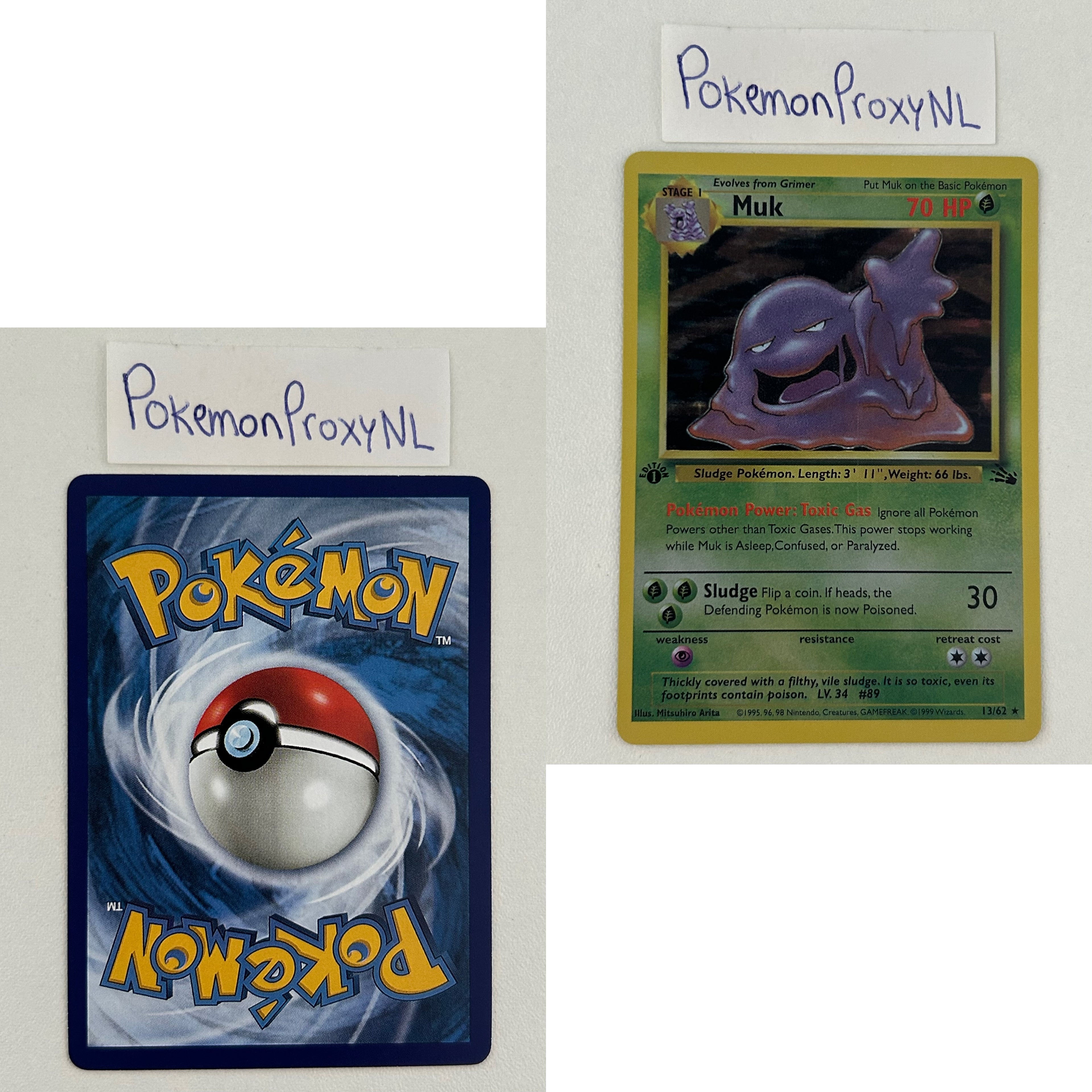 Fossil Set (first edition) (FO) / 1/62 - 62/62 / 1999 / PROXY Pokémon TCG card(s)