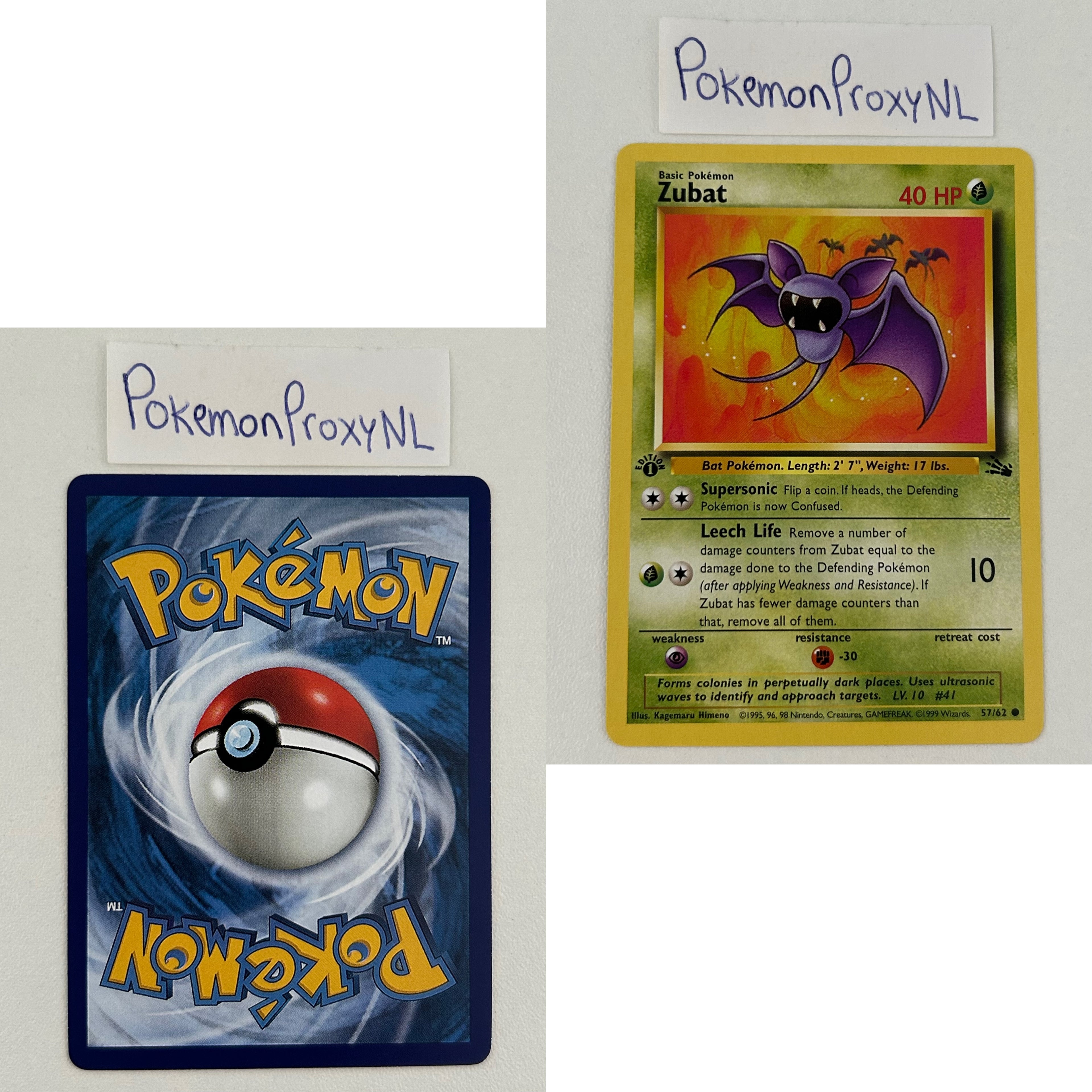 Fossil Set (first edition) (FO) / 1/62 - 62/62 / 1999 / PROXY Pokémon TCG card(s)