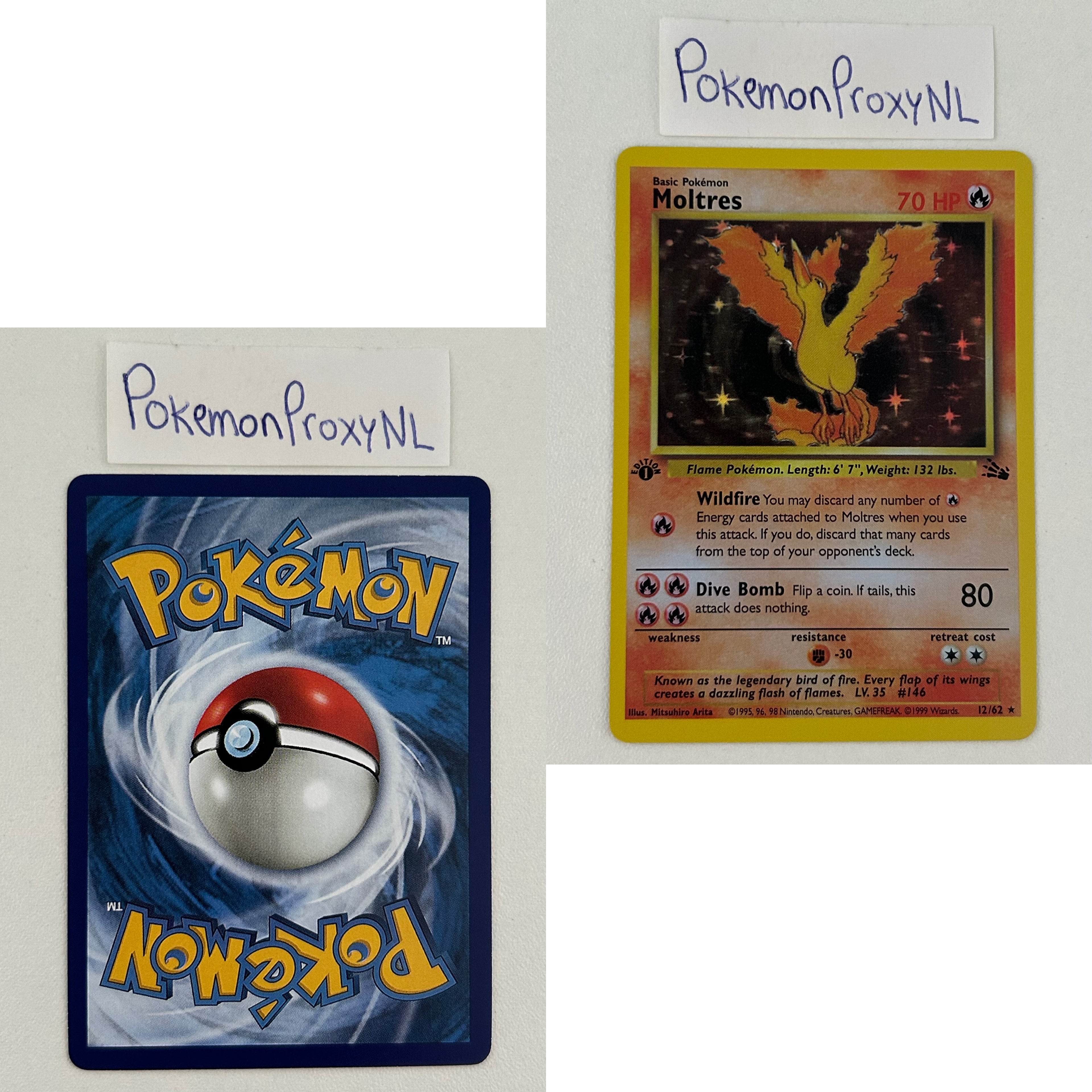 Fossil Set (first edition) (FO) / 1/62 - 62/62 / 1999 / PROXY Pokémon TCG card(s)