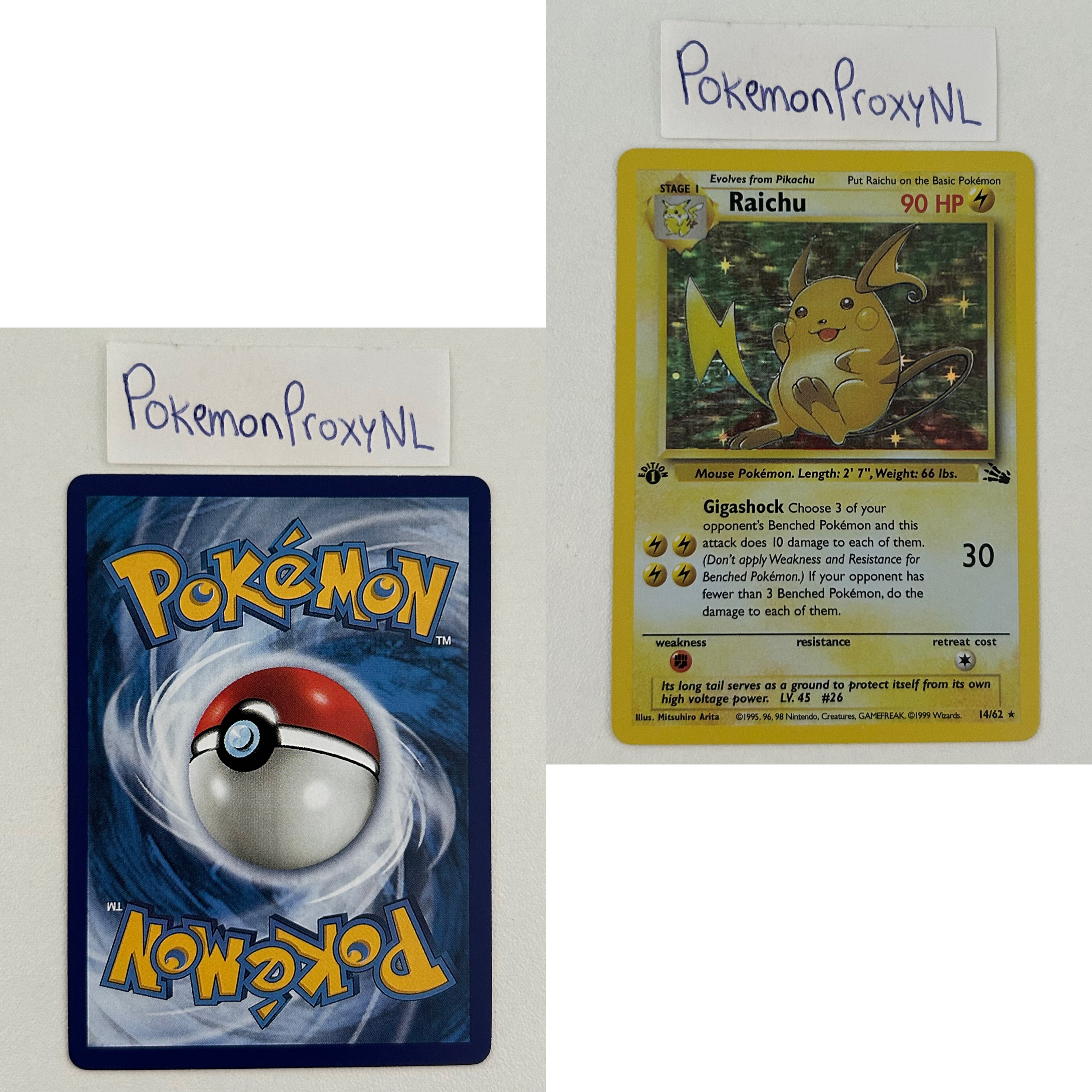 Fossil Set (first edition) (FO) / 1/62 - 62/62 / 1999 / PROXY Pokémon TCG card(s)