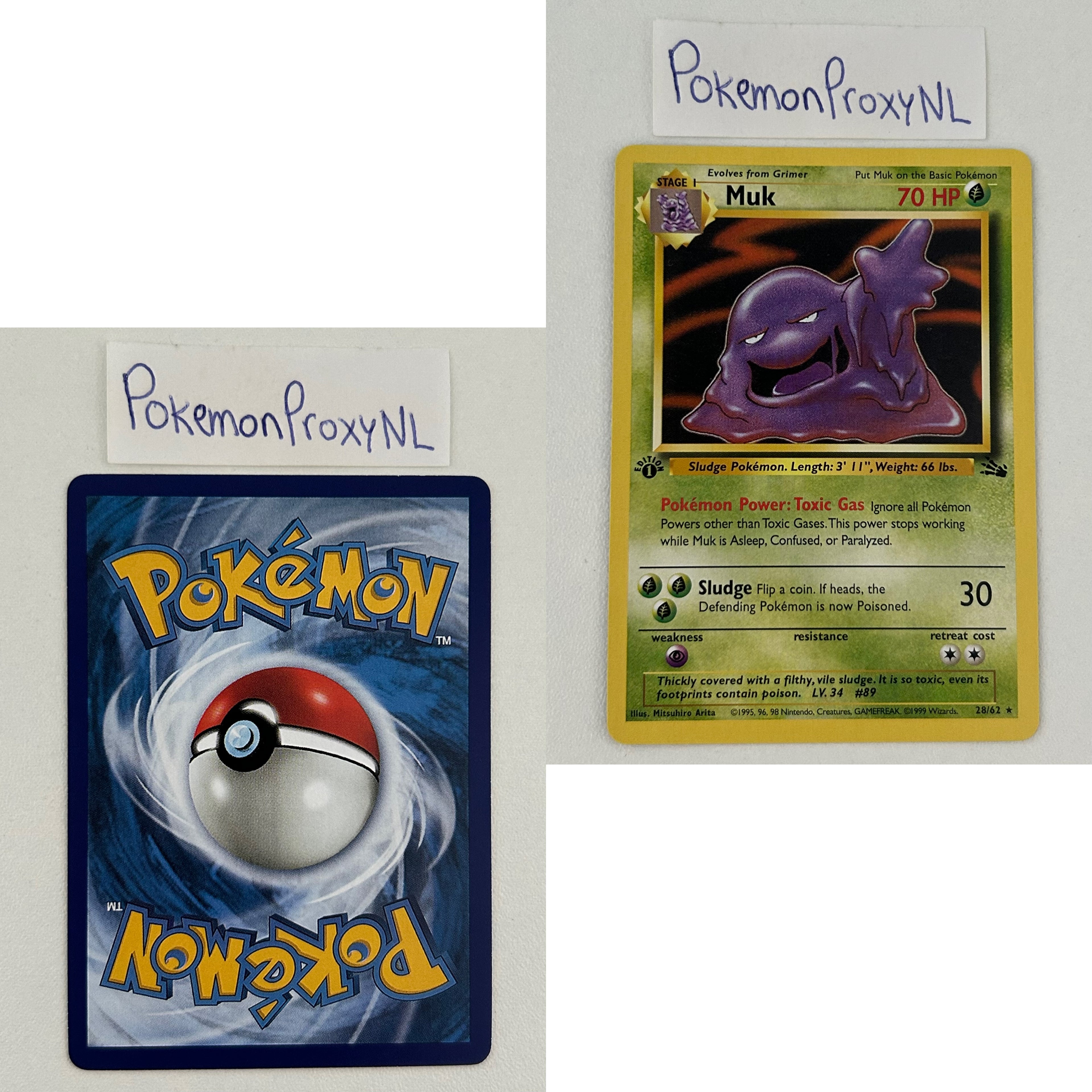 Fossil Set (first edition) (FO) / 1/62 - 62/62 / 1999 / PROXY Pokémon TCG card(s)