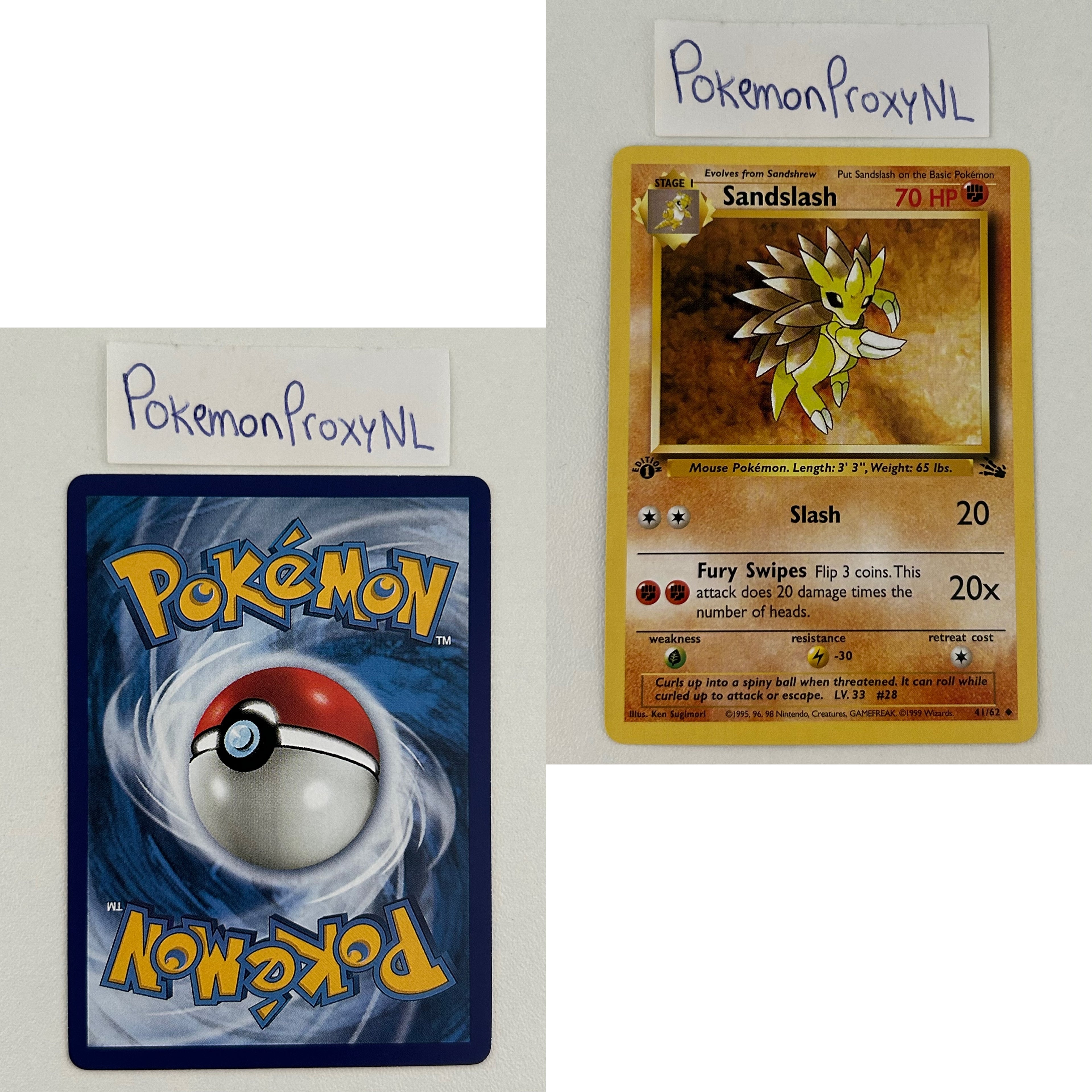 Fossil Set (first edition) (FO) / 1/62 - 62/62 / 1999 / PROXY Pokémon TCG card(s)