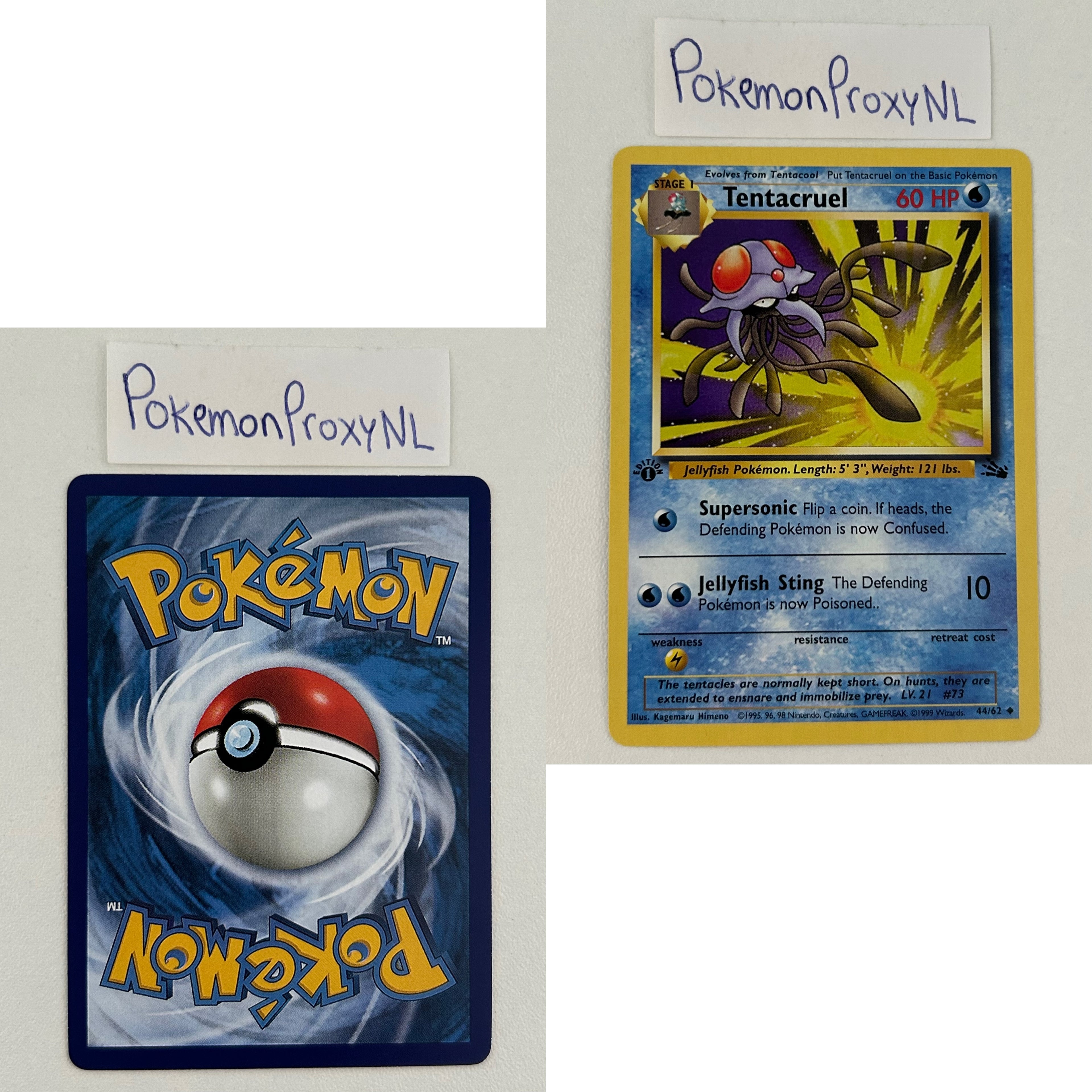 Fossil Set (first edition) (FO) / 1/62 - 62/62 / 1999 / PROXY Pokémon TCG card(s)