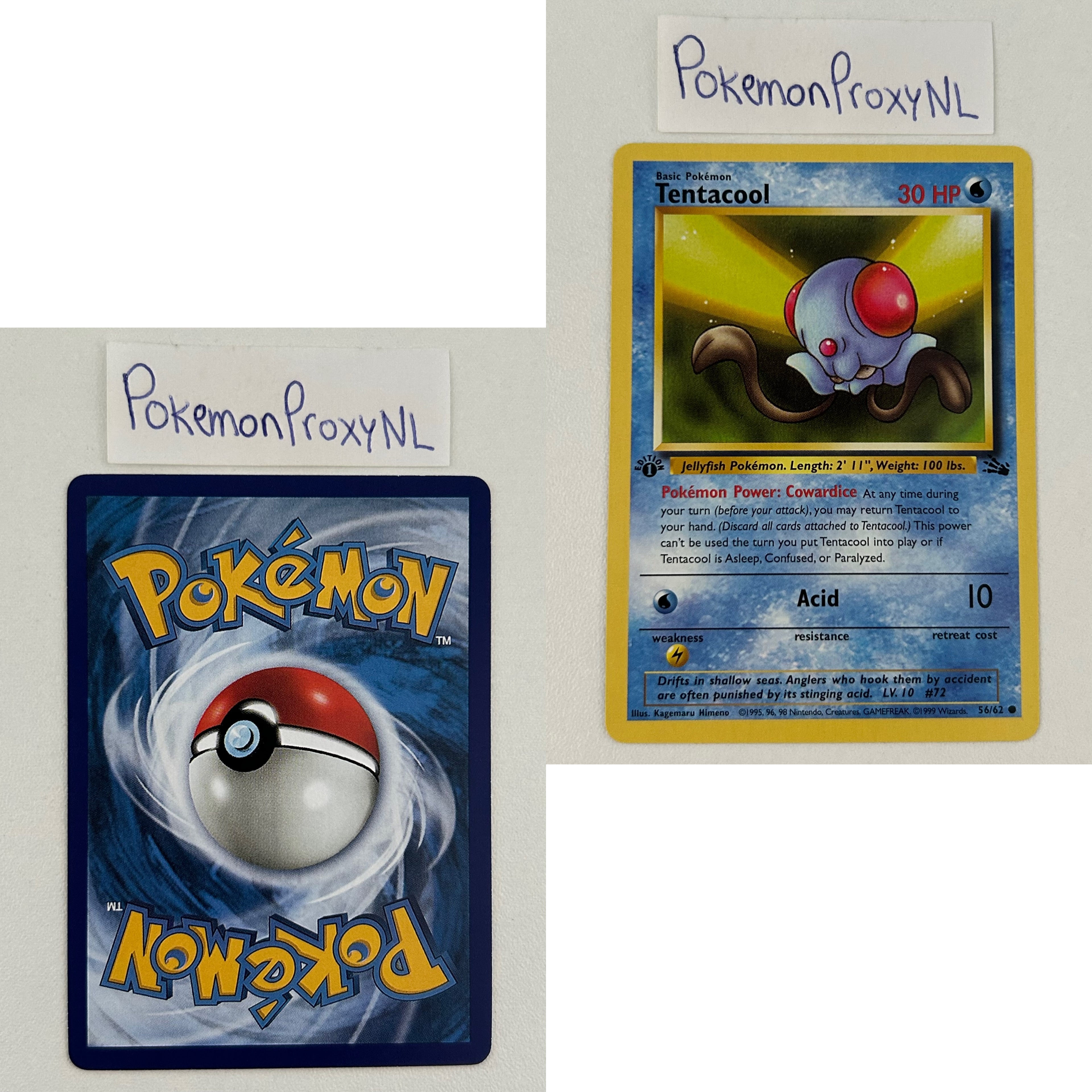 Fossil Set (first edition) (FO) / 1/62 - 62/62 / 1999 / PROXY Pokémon TCG card(s)