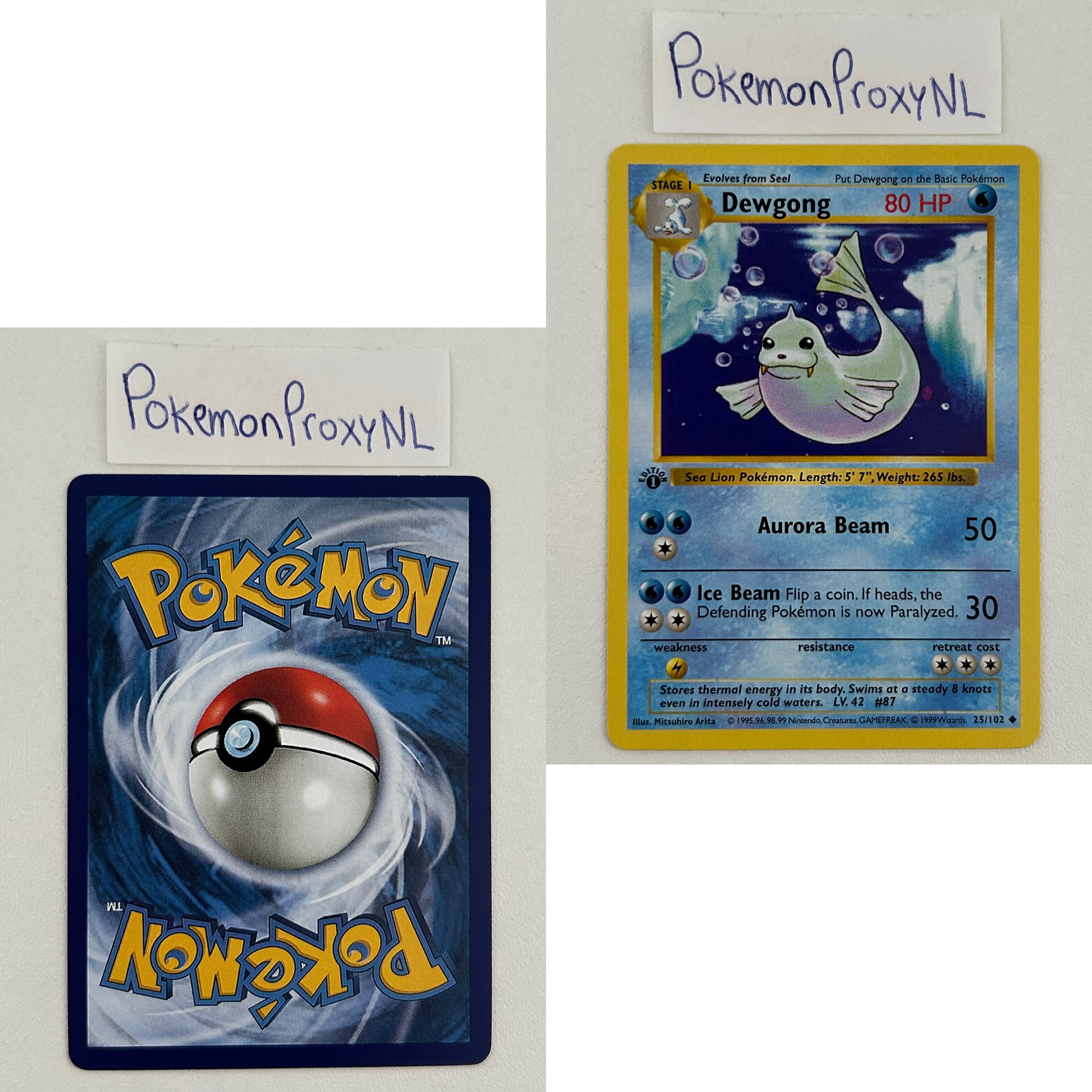 Base Set Set (first edition + shadowless) (BS) / 1/102 - 102/102 / 1999 / PROXY Pokémon TCG card(s)