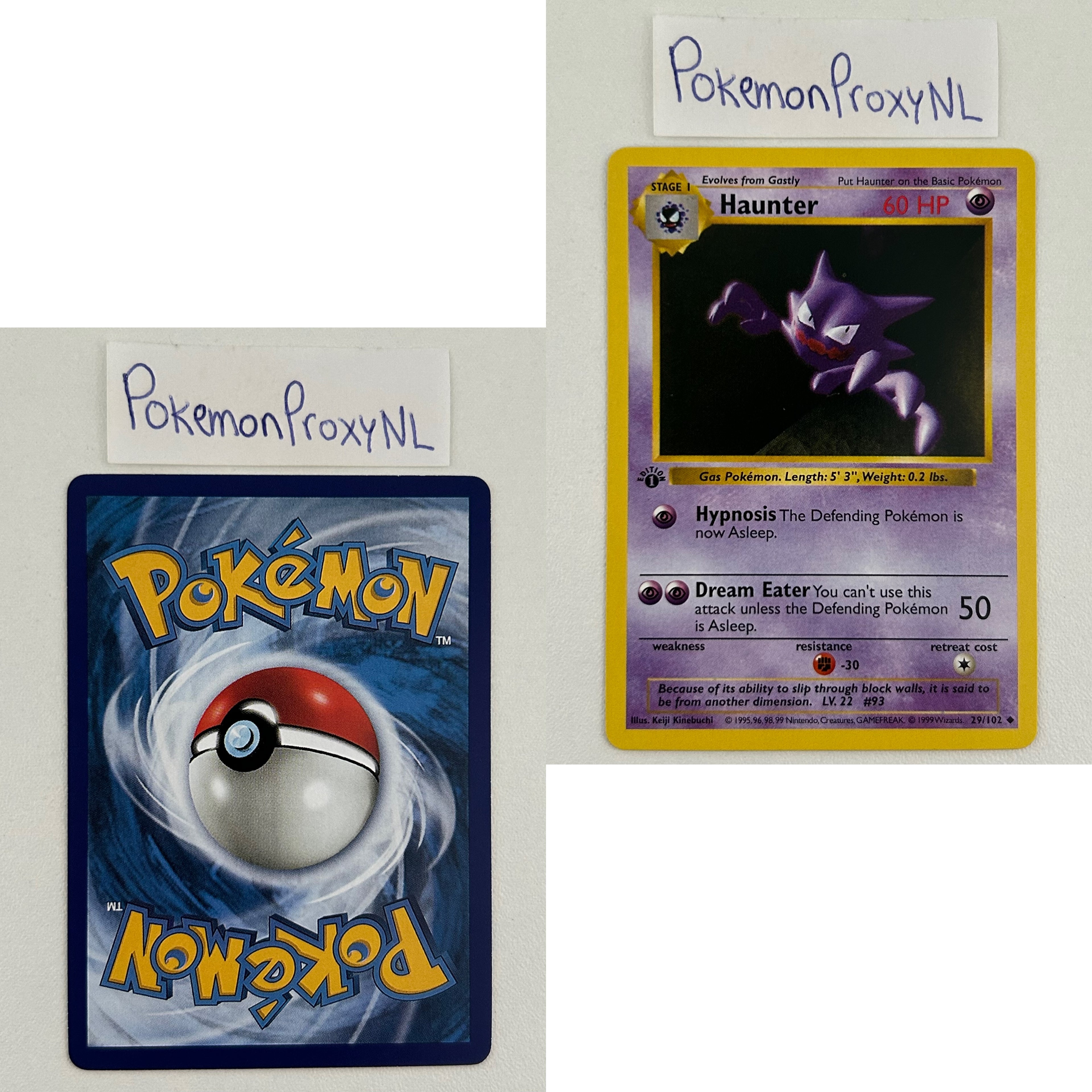 Base Set Set (first edition + shadowless) (BS) / 1/102 - 102/102 / 1999 / PROXY Pokémon TCG card(s)