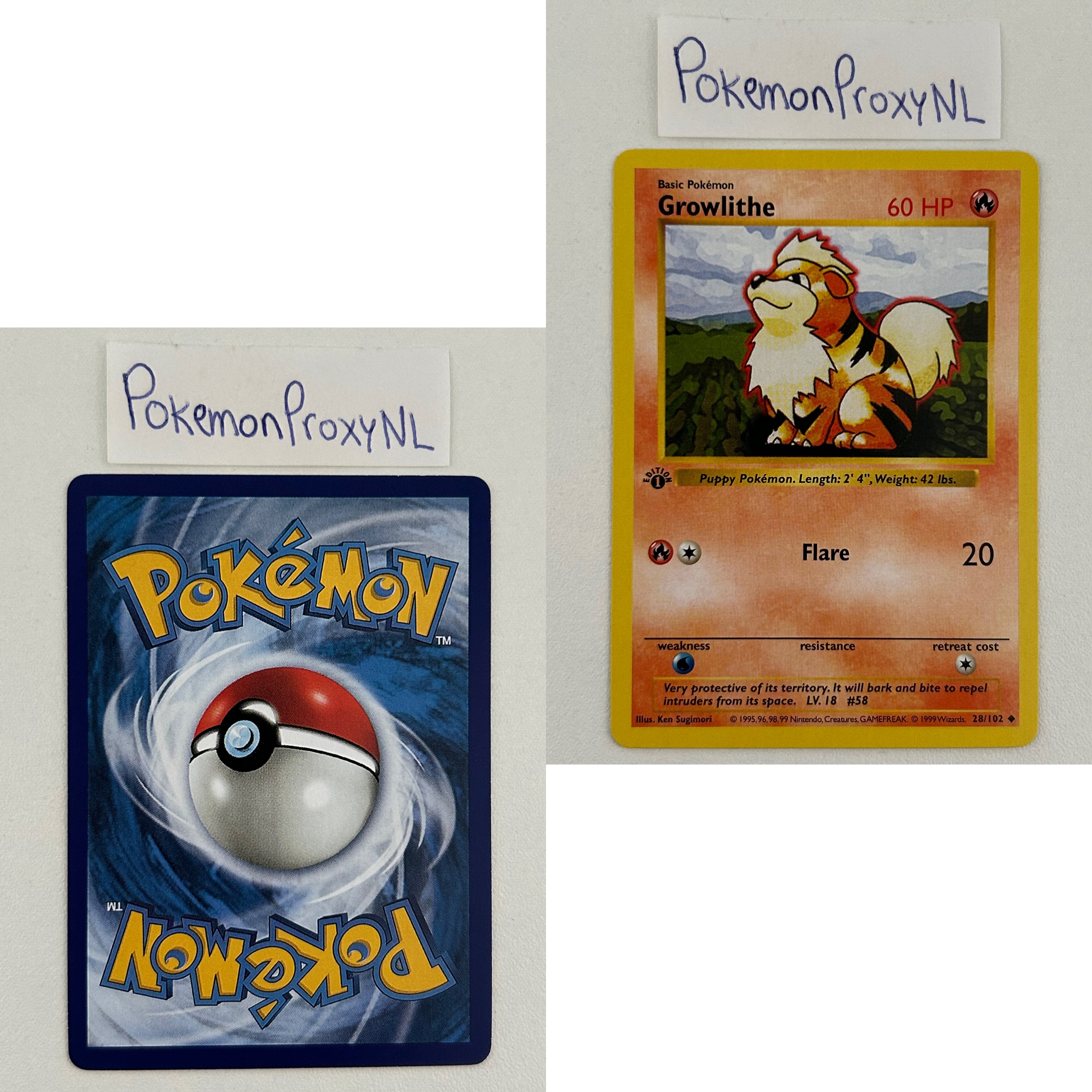 Base Set Set (first edition + shadowless) (BS) / 1/102 - 102/102 / 1999 / PROXY Pokémon TCG card(s)